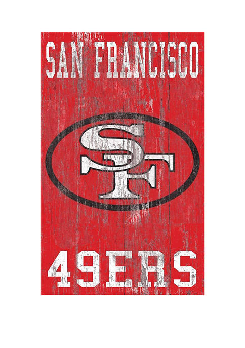 NFL San Francisco 49ers 11 in x 19 in Heritage Distressed Logo Sign