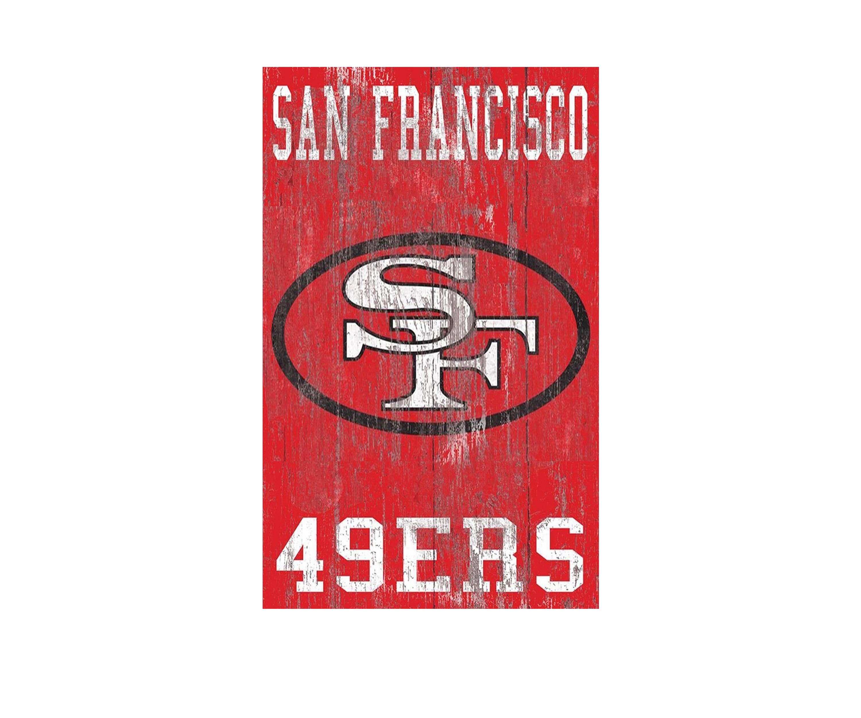 NFL San Francisco 49ers 11 in x 19 in Heritage Distressed Logo Sign