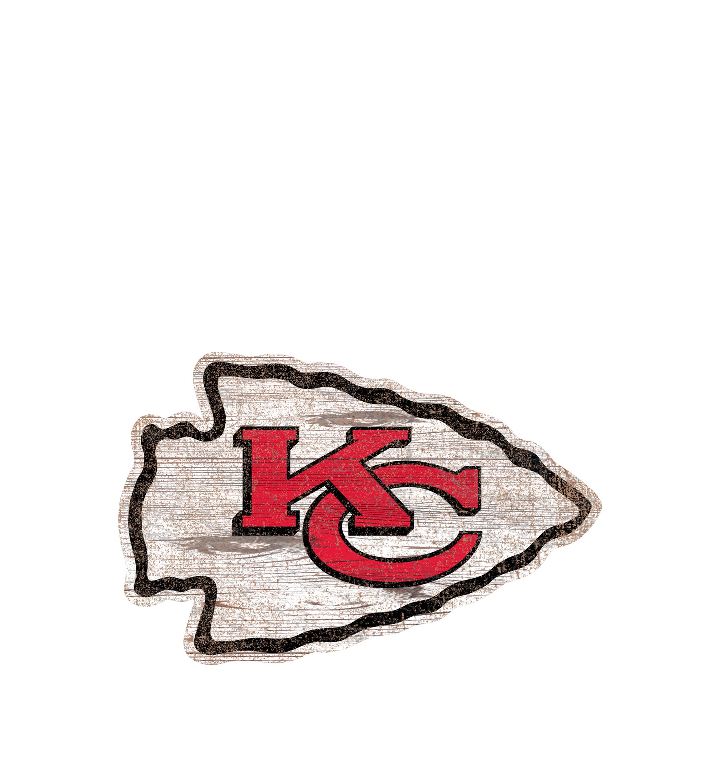 NFL Kansas City Chiefs 24 in x 24 in Distressed Logo Cutout Sign
