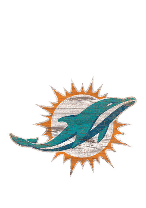 NFL Miami Dolphins Distressed Logo Cutout Sign