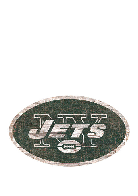 NFL New York Jets Distressed Logo Cutout Sign