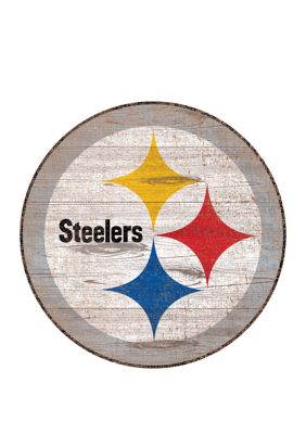 Fan Creations Pittsburgh Steelers Dog Sign - 6"x12" Distressed Wood Look Decor, Officially Licensed