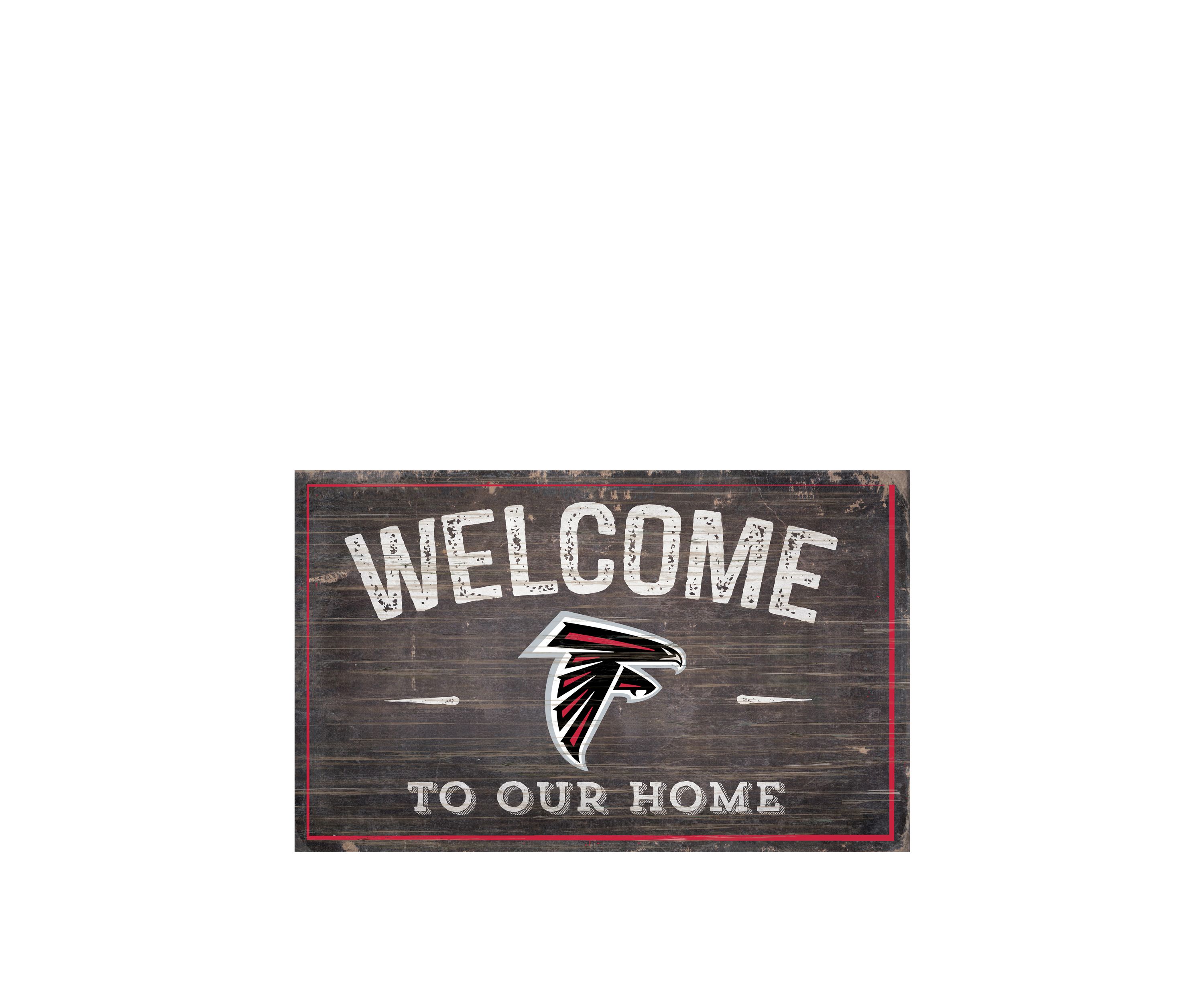 NFL Atlanta Falcons 11 in x 19 in Welcome to Our Home Sign