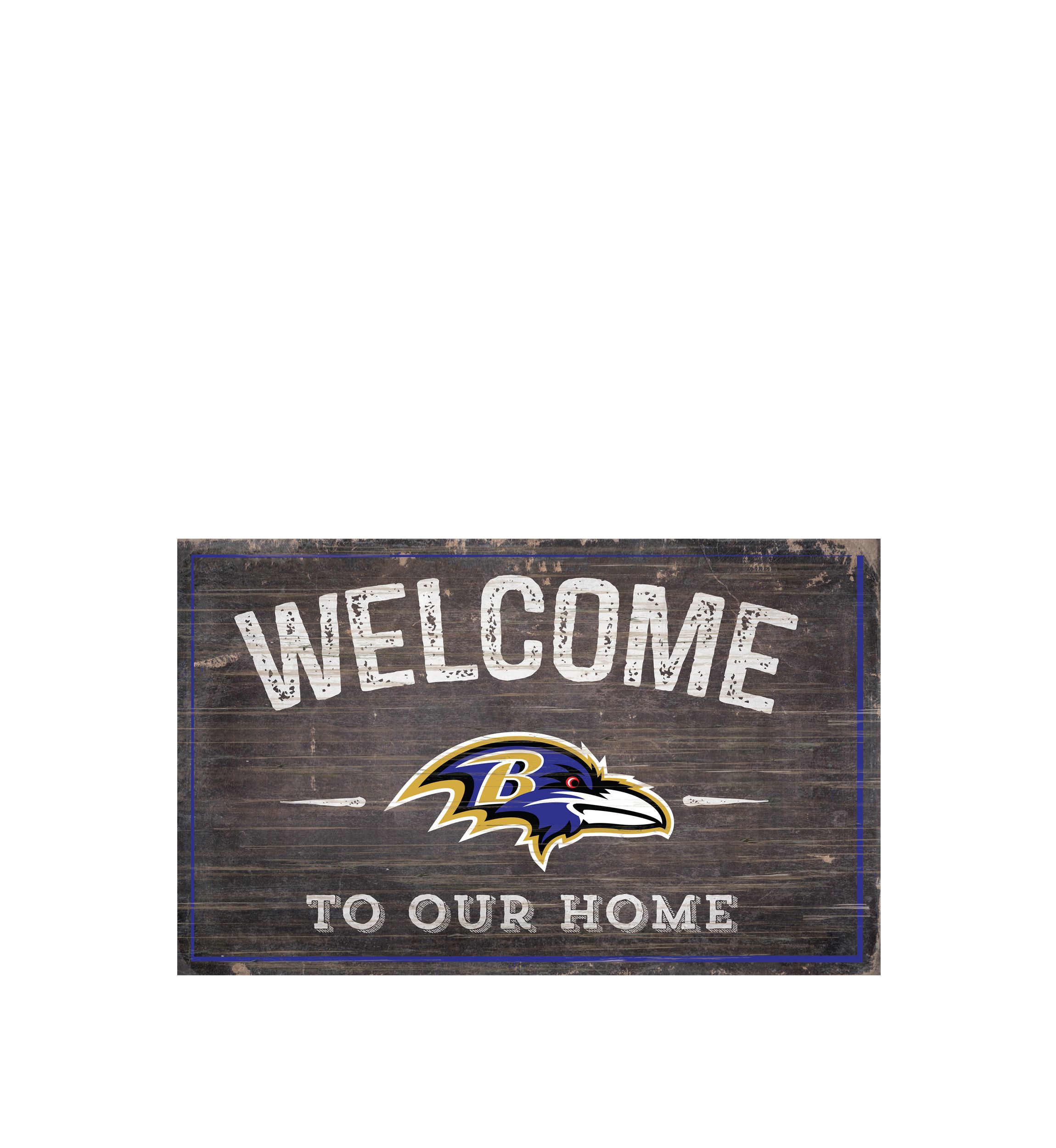 NFL Baltimore Ravens 11 in x 19 in Welcome to Our Home Sign