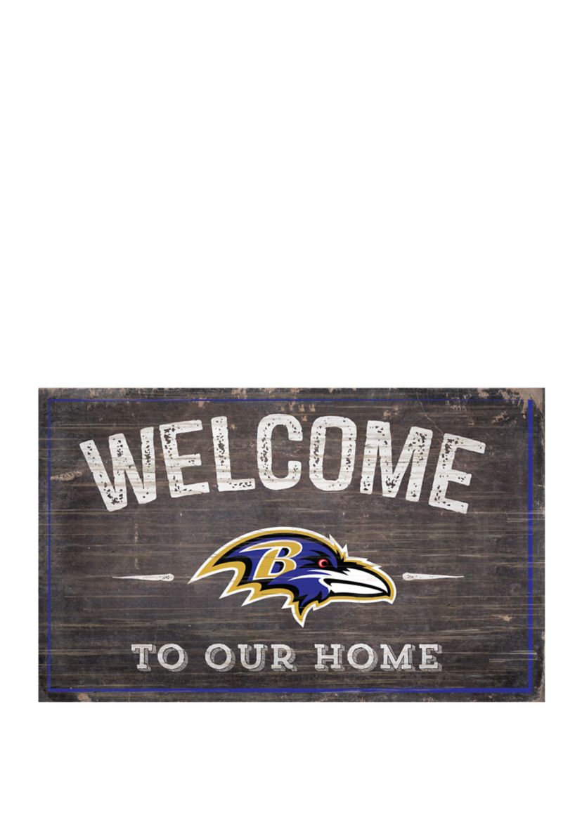 NFL Baltimore Ravens 11 in x 19 in Welcome to Our Home Sign