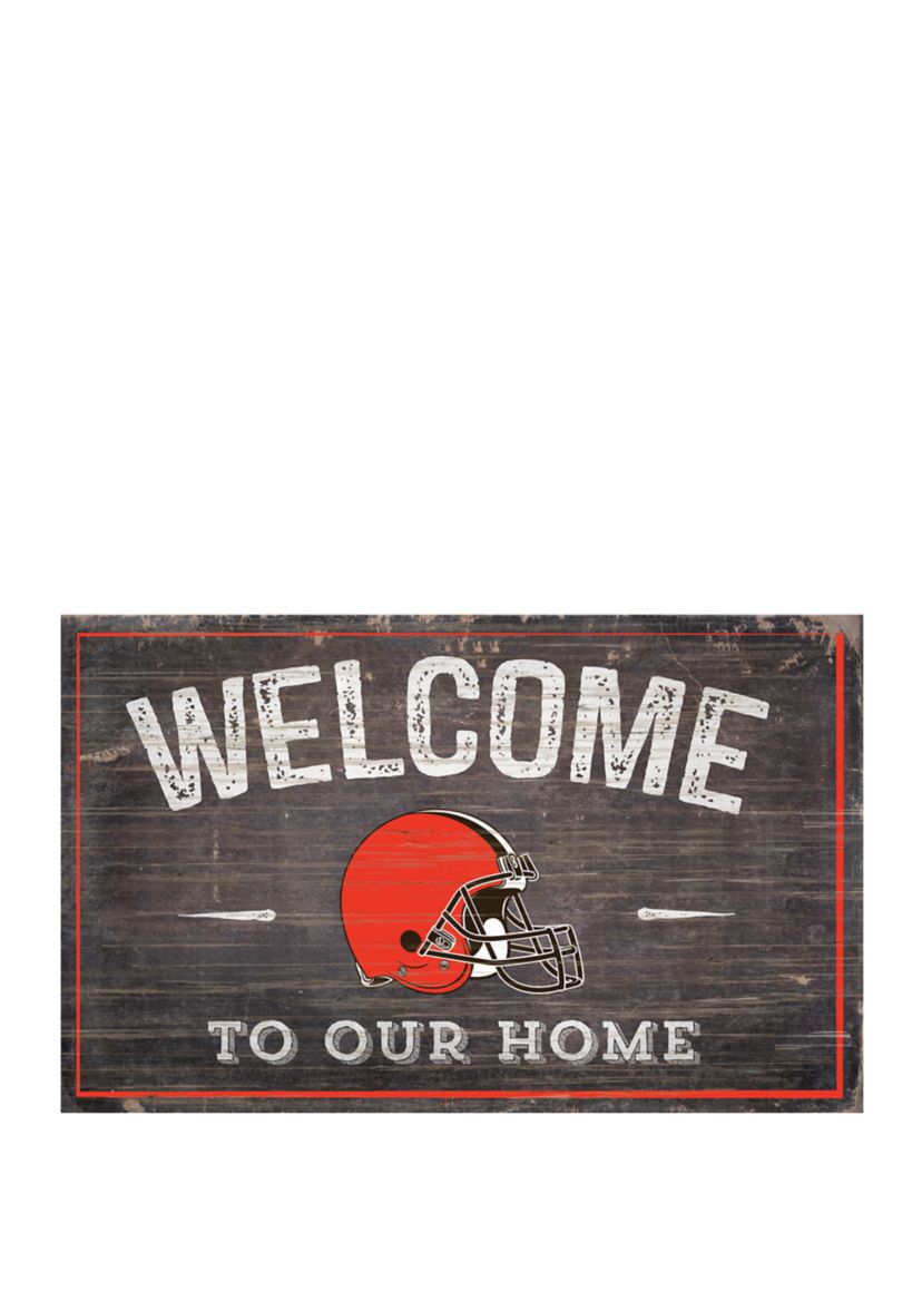 NFL Cleveland Browns 11 in x 19 in Welcome to Our Home Sign