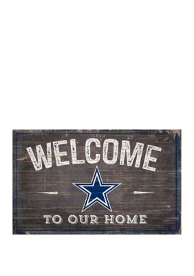 Fan Creations NFL Dallas Cowboys 11 in x 19 in Welcome to Our Home Sign, Navy Blue