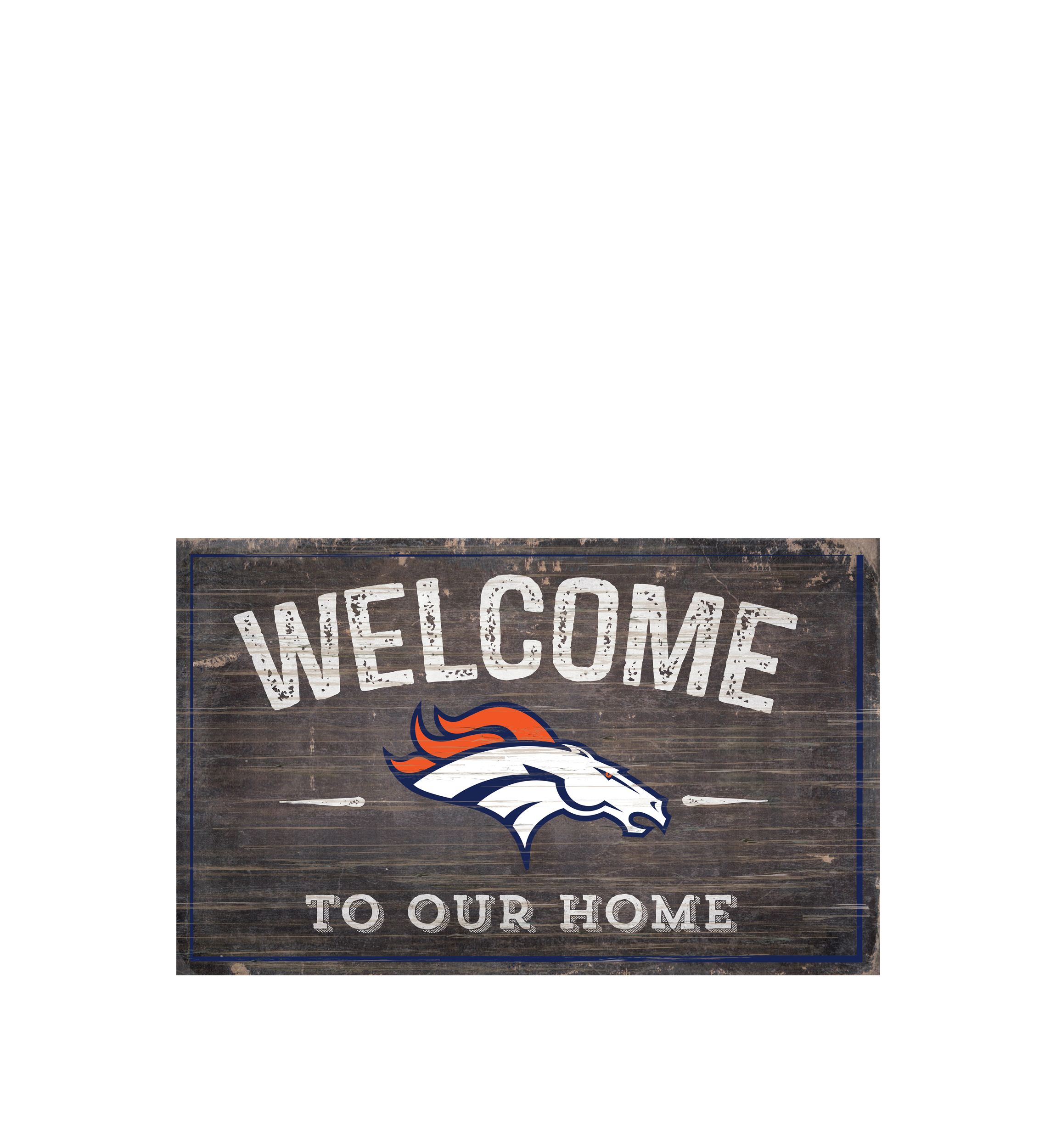 NFL Denver Broncos 11 in x 19 in Welcome to Our Home Sign