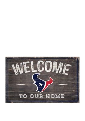 Fan Creations NFL Houston Texans 11 in x 19 in Welcome to Our Home Sign, Navy Blue