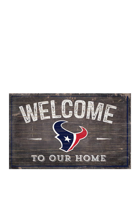 NFL Houston Texans 11 in x 19 in Welcome to Our Home Sign
