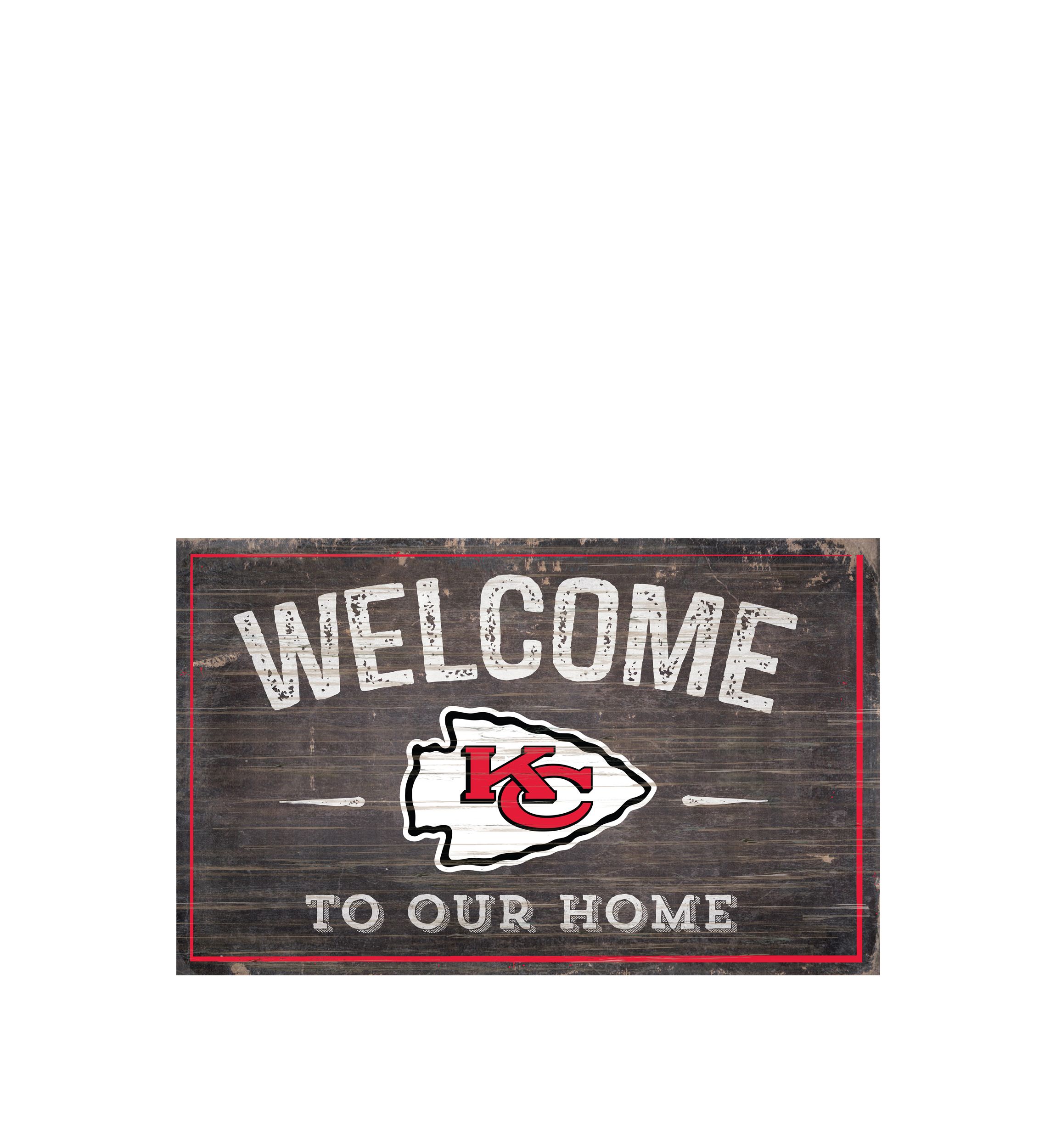NFL Kansas City Chiefs 11 in x 19 in Welcome to Our Home Sign
