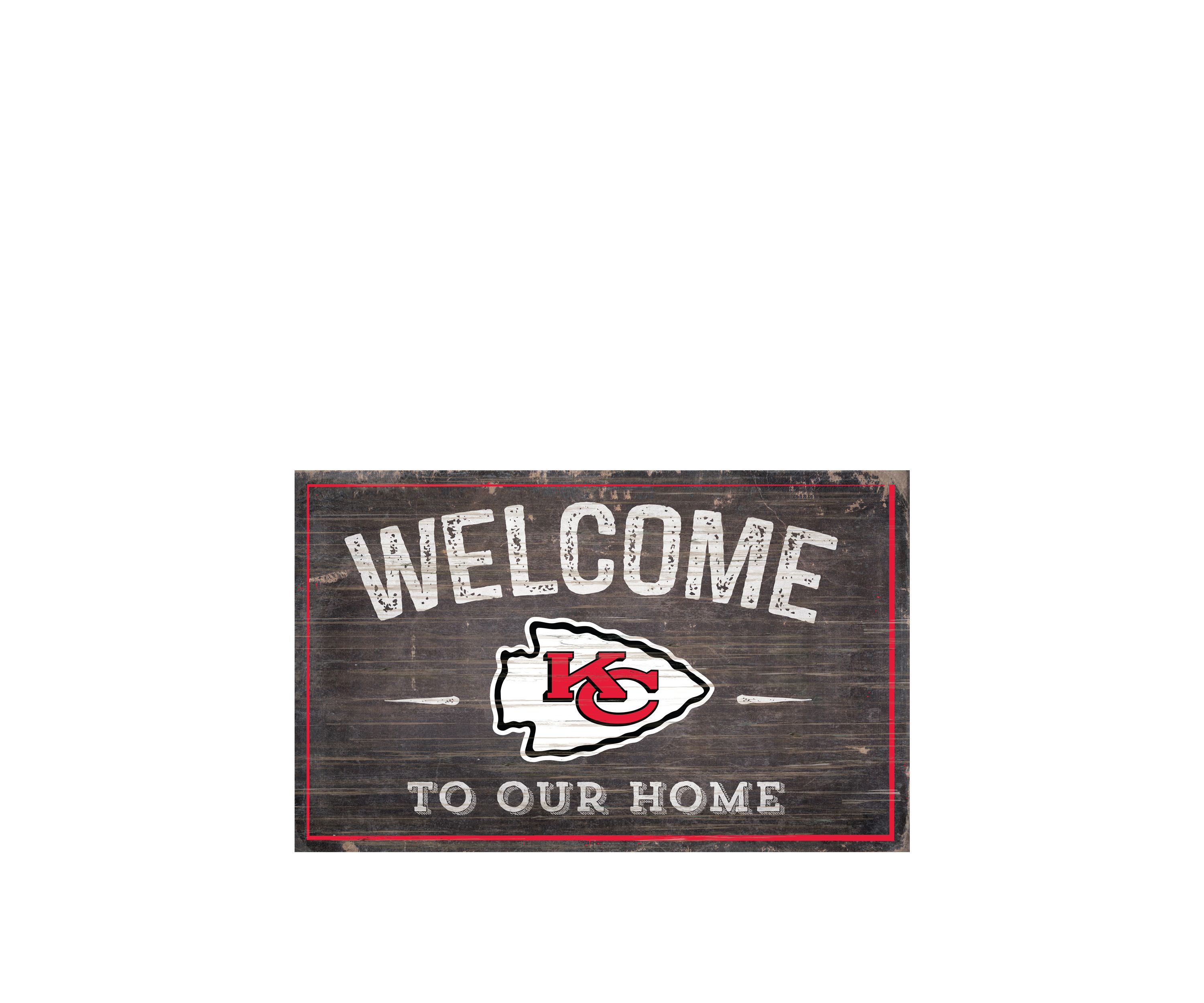 NFL Kansas City Chiefs 11 in x 19 in Welcome to Our Home Sign