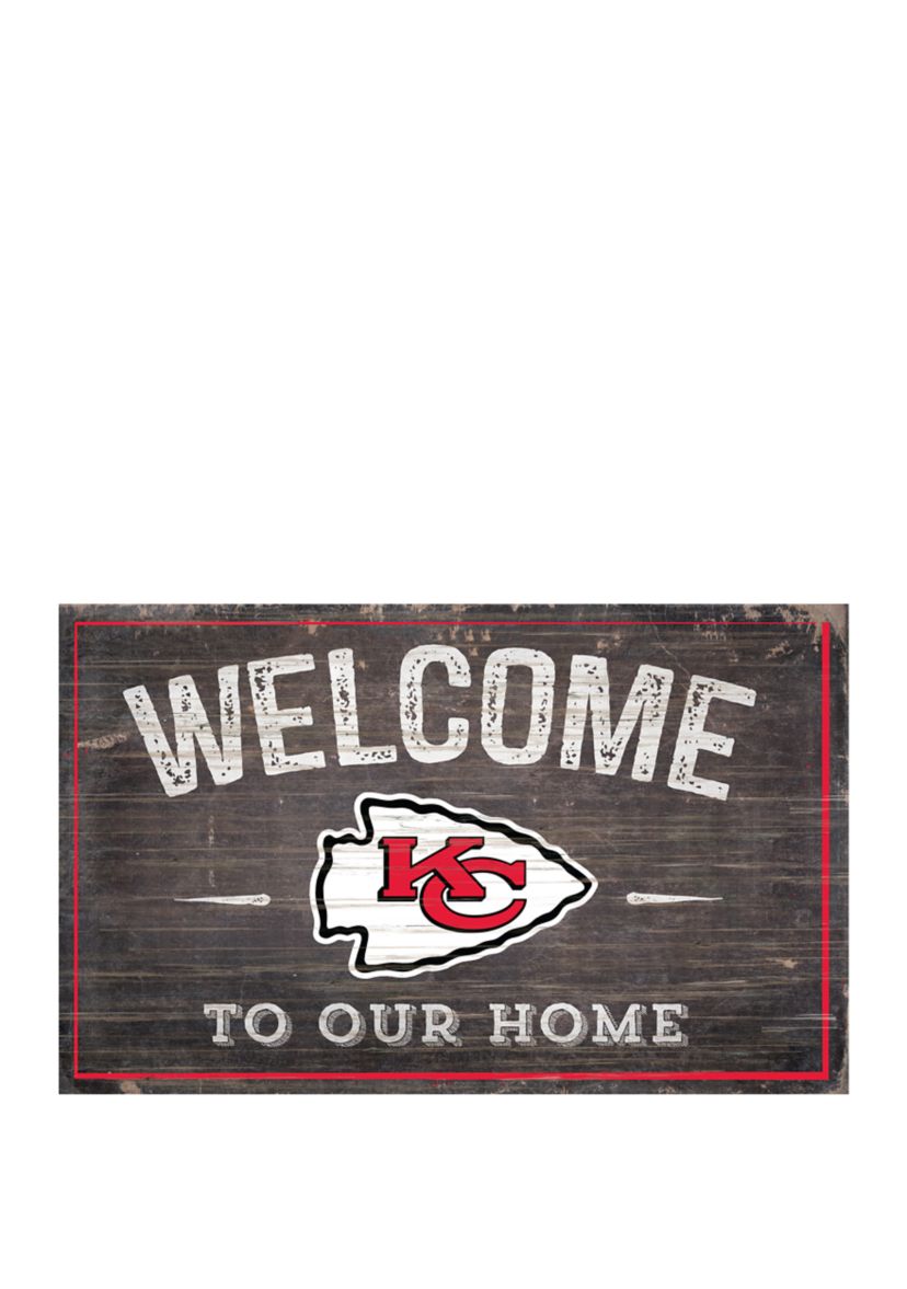 NFL Kansas City Chiefs 11 in x 19 in Welcome to Our Home Sign