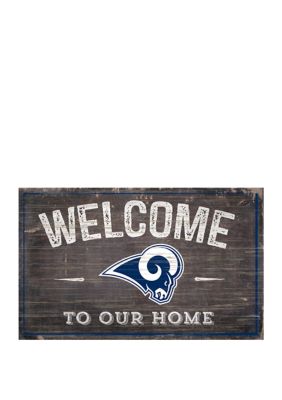 Fan Creations NFL Los Angeles Rams 11 in x 19 in Welcome to Our Home Sign, Navy Blue