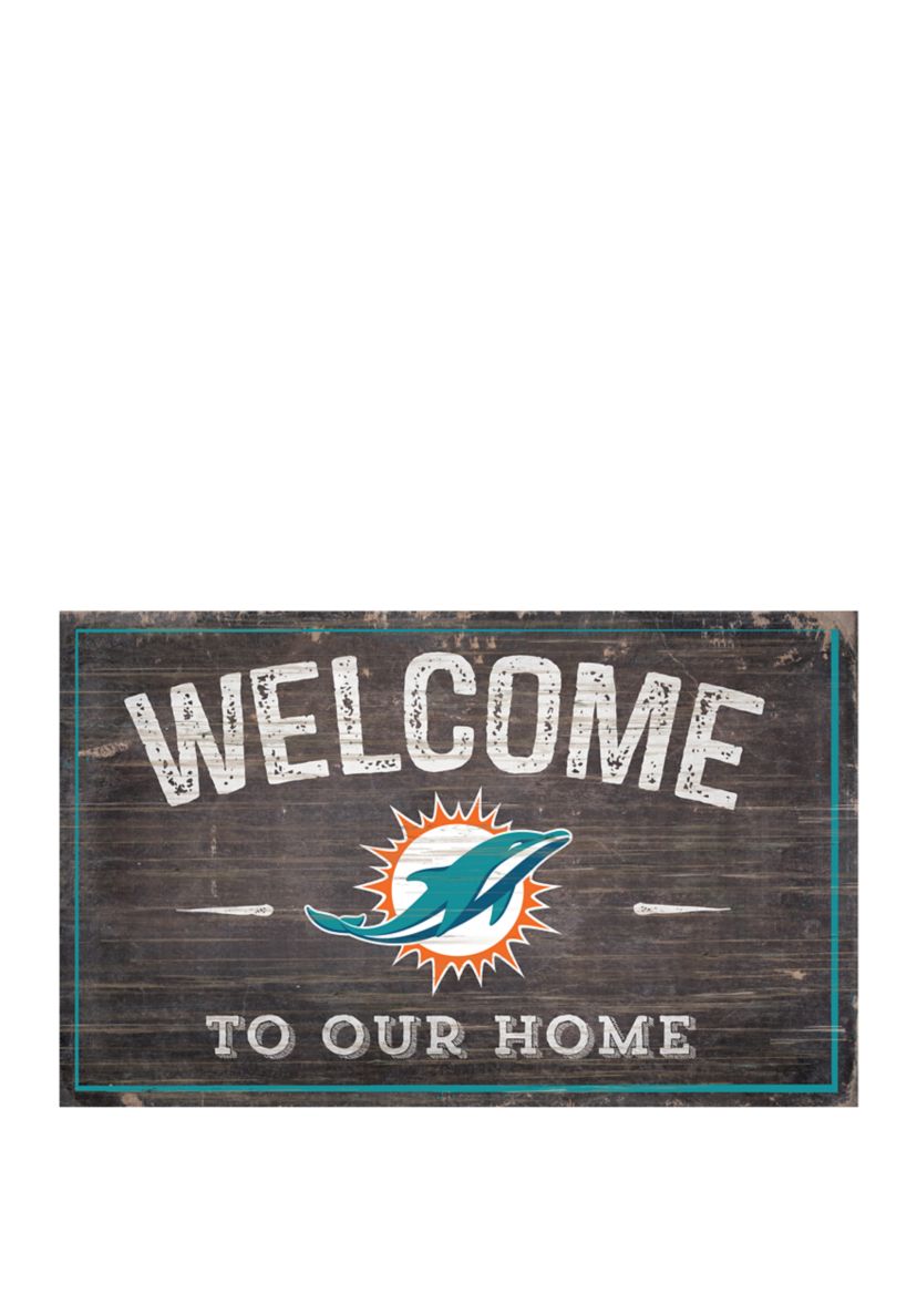 NFL Miami Dolphins 11 in x 19 in Welcome to Our Home Sign