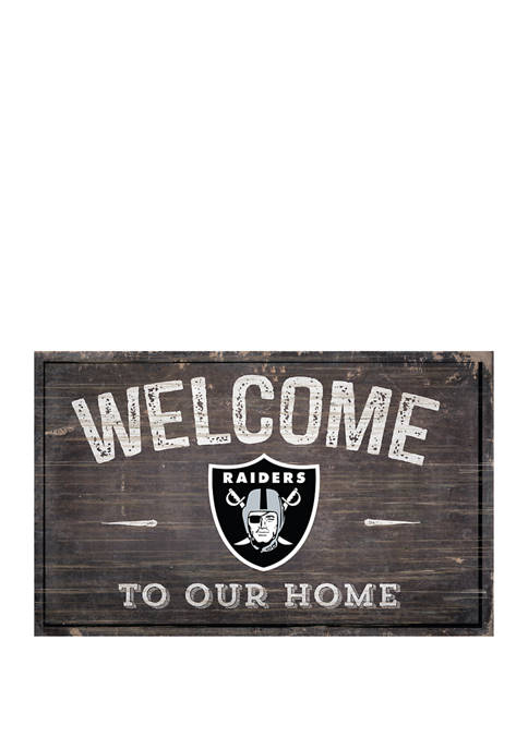 NFL Oakland Raiders 11 in x 19 in Welcome to Our Home Sign