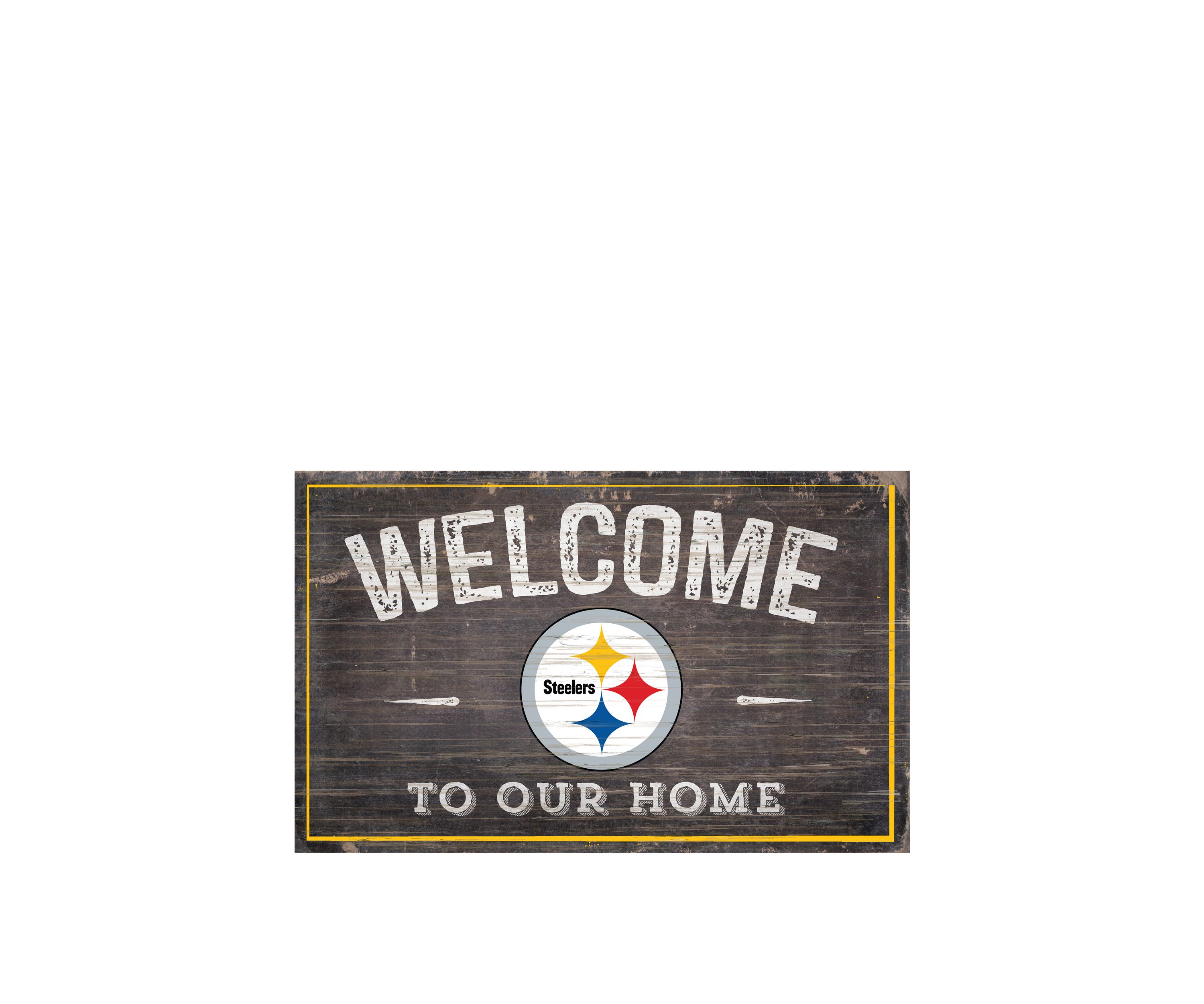 NFL Pittsburgh Steelers 11 in x 19 in Welcome to Our Home Sign