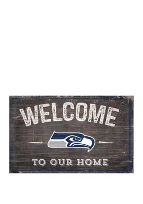 Fan Creations NFL Seattle Seahawks 11 in x 19 in Welcome to Our Home Sign, Navy Blue