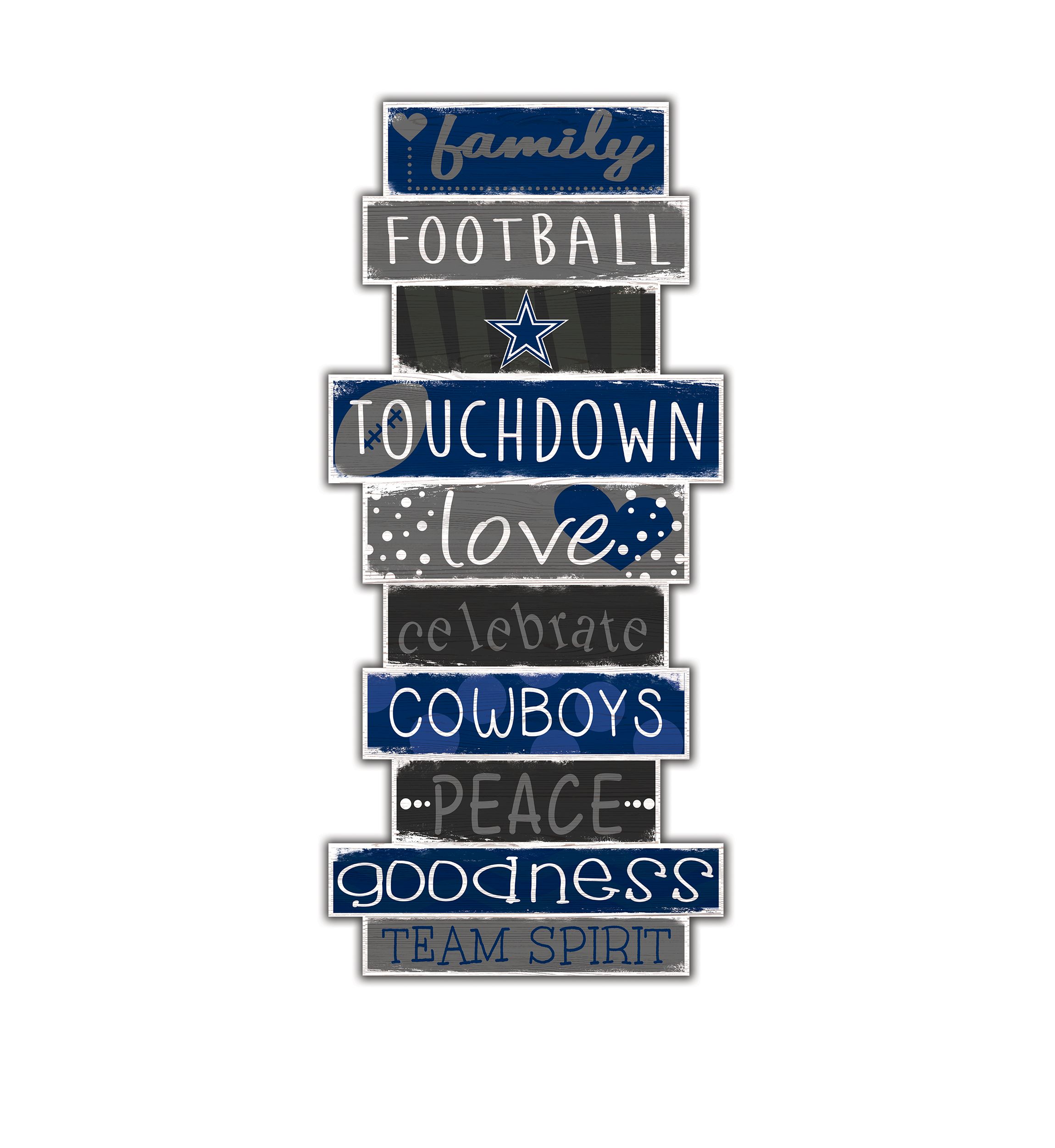 NFL Dallas Cowboys Celebrations Stack 24 Inch Sign