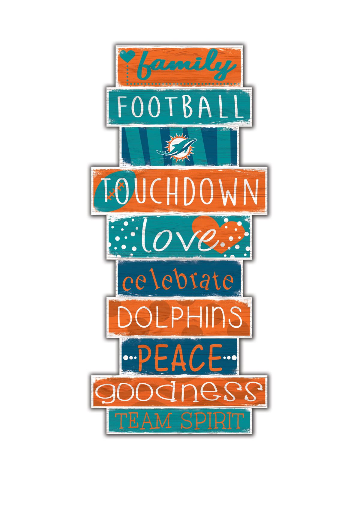 NFL Miami Dolphins Celebrations Stack 24" Sign