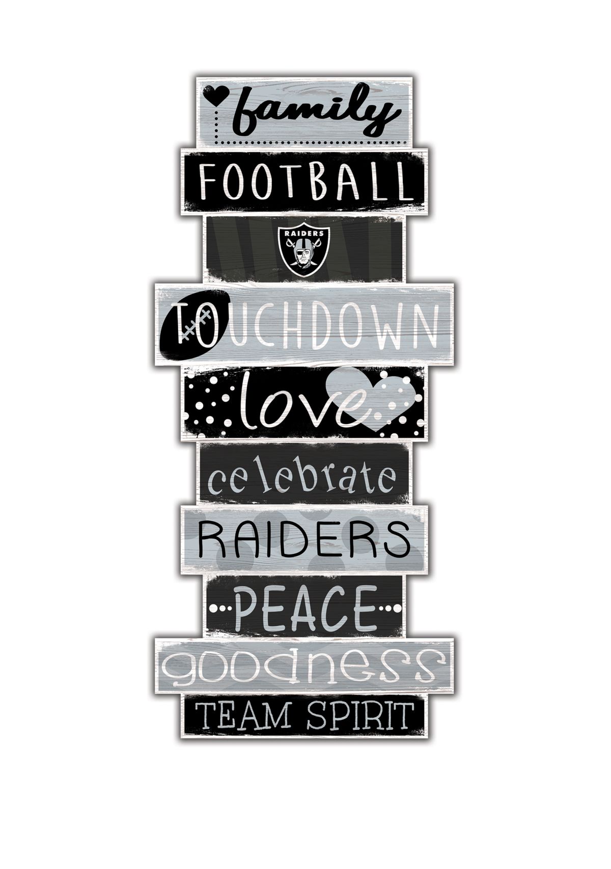 NFL Oakland Raiders Celebrations Stack 24 Inch Sign