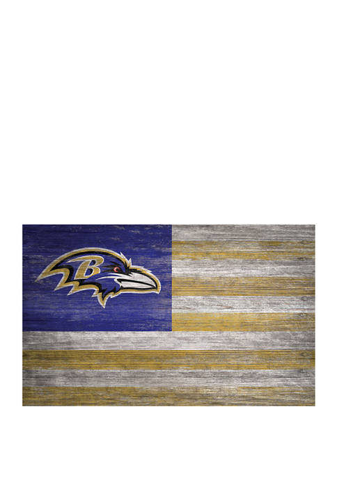 NFL Baltimore Ravens Distressed Flag 11x19