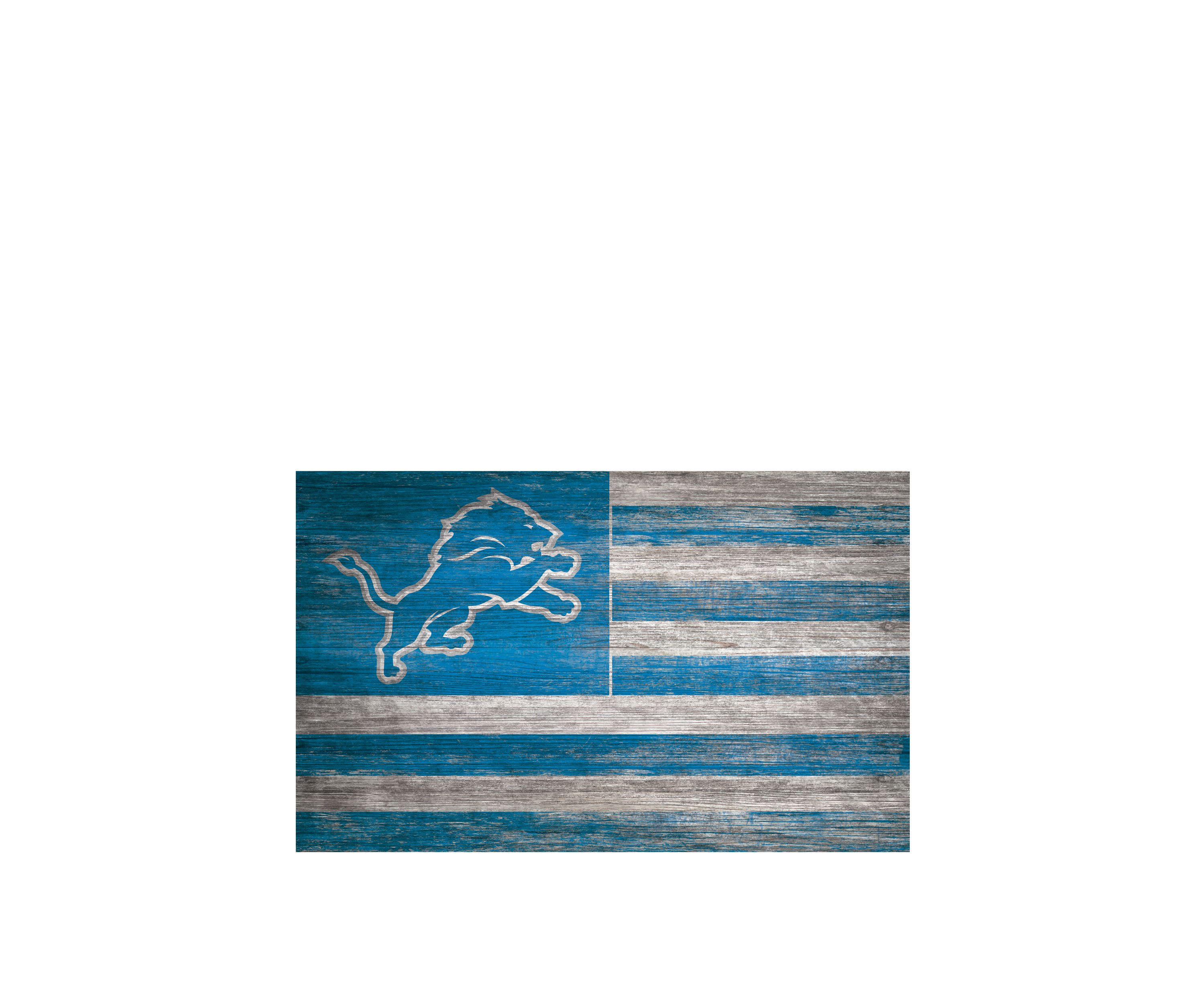 NFL Detroit Lions 11 in x 19 in Distressed Flag