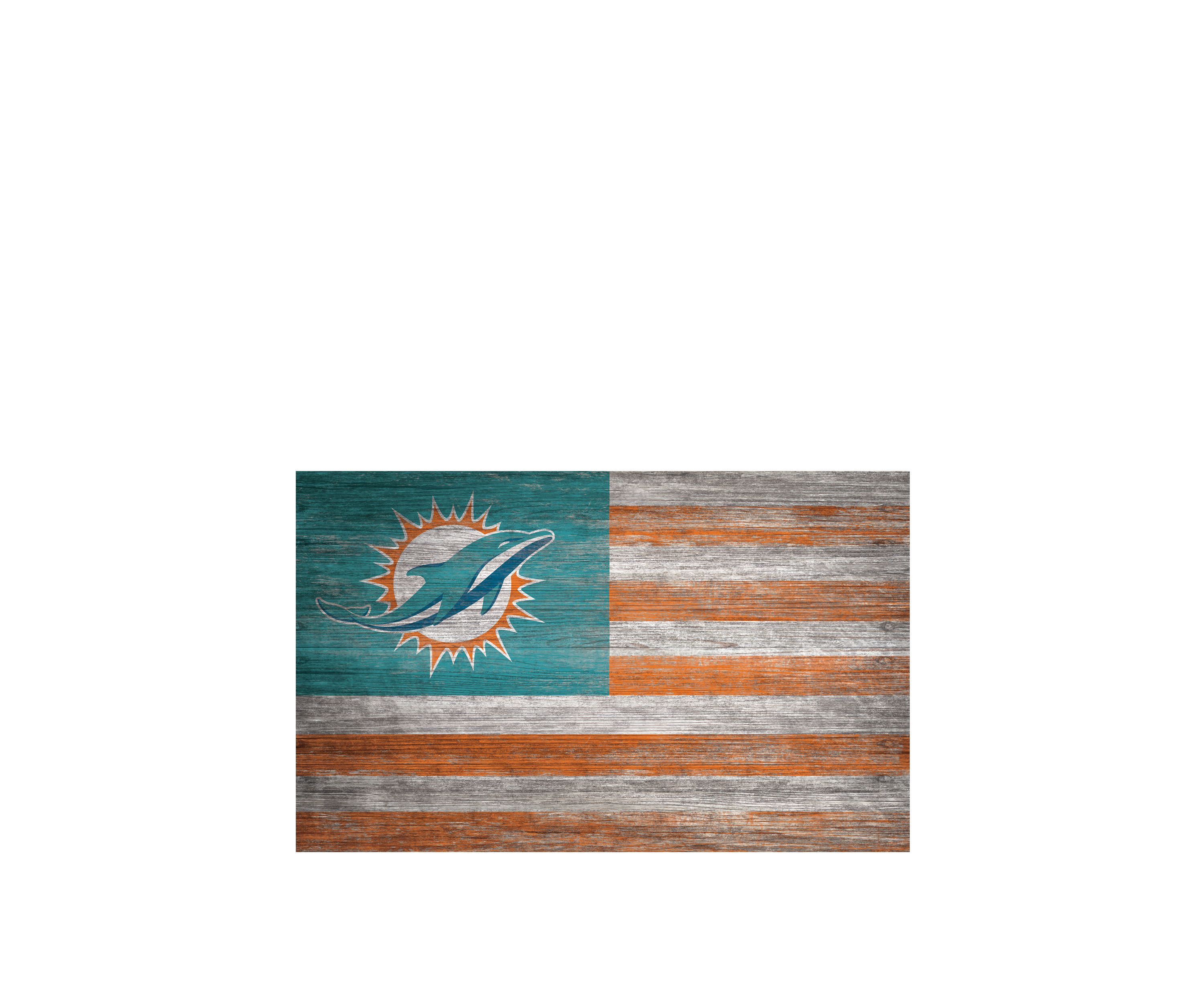 NFL Miami Dolphins 11 in x 19 in Distressed Flag