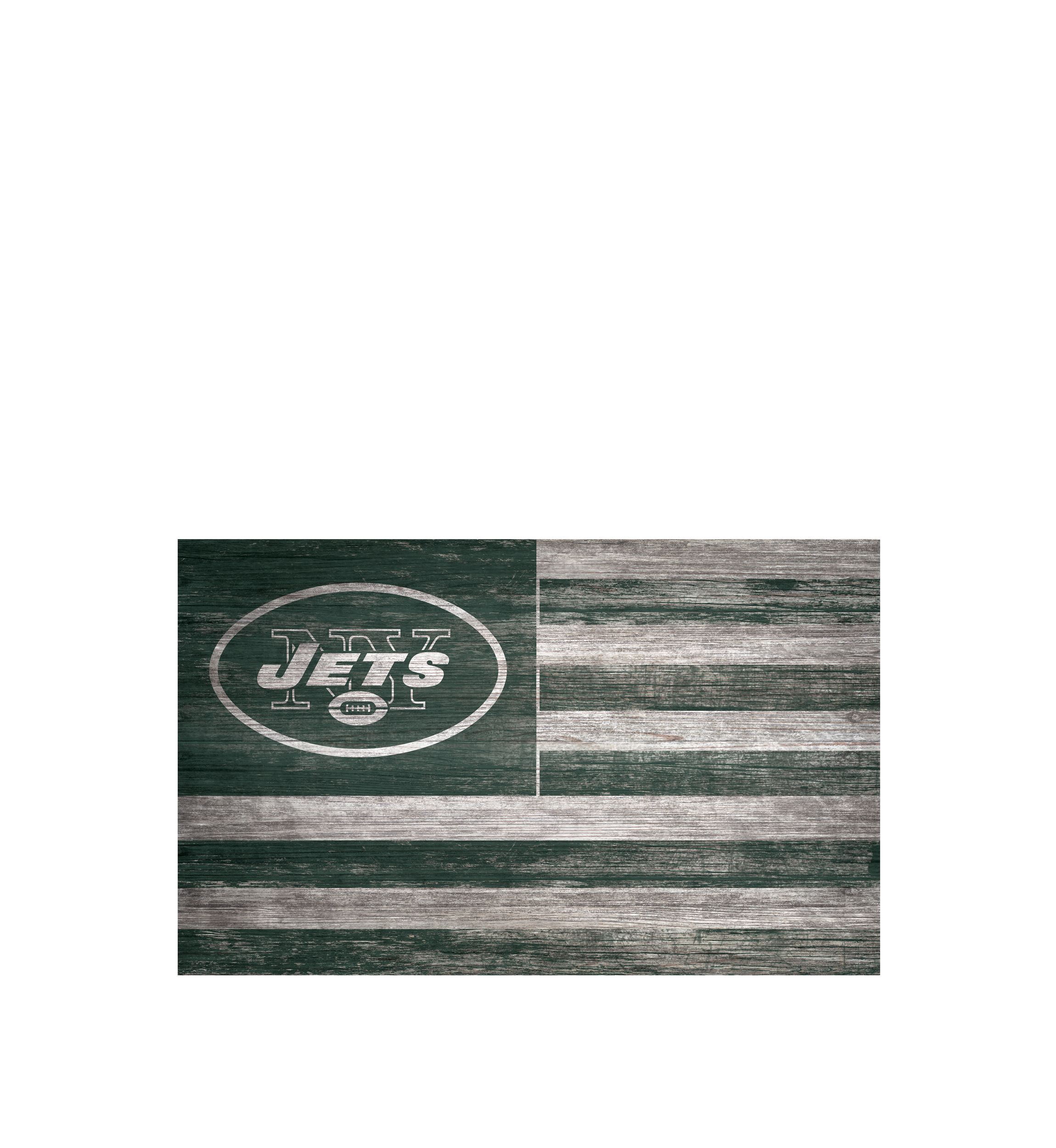 NFL New York Jets 11 in x 19 in Distressed Flag