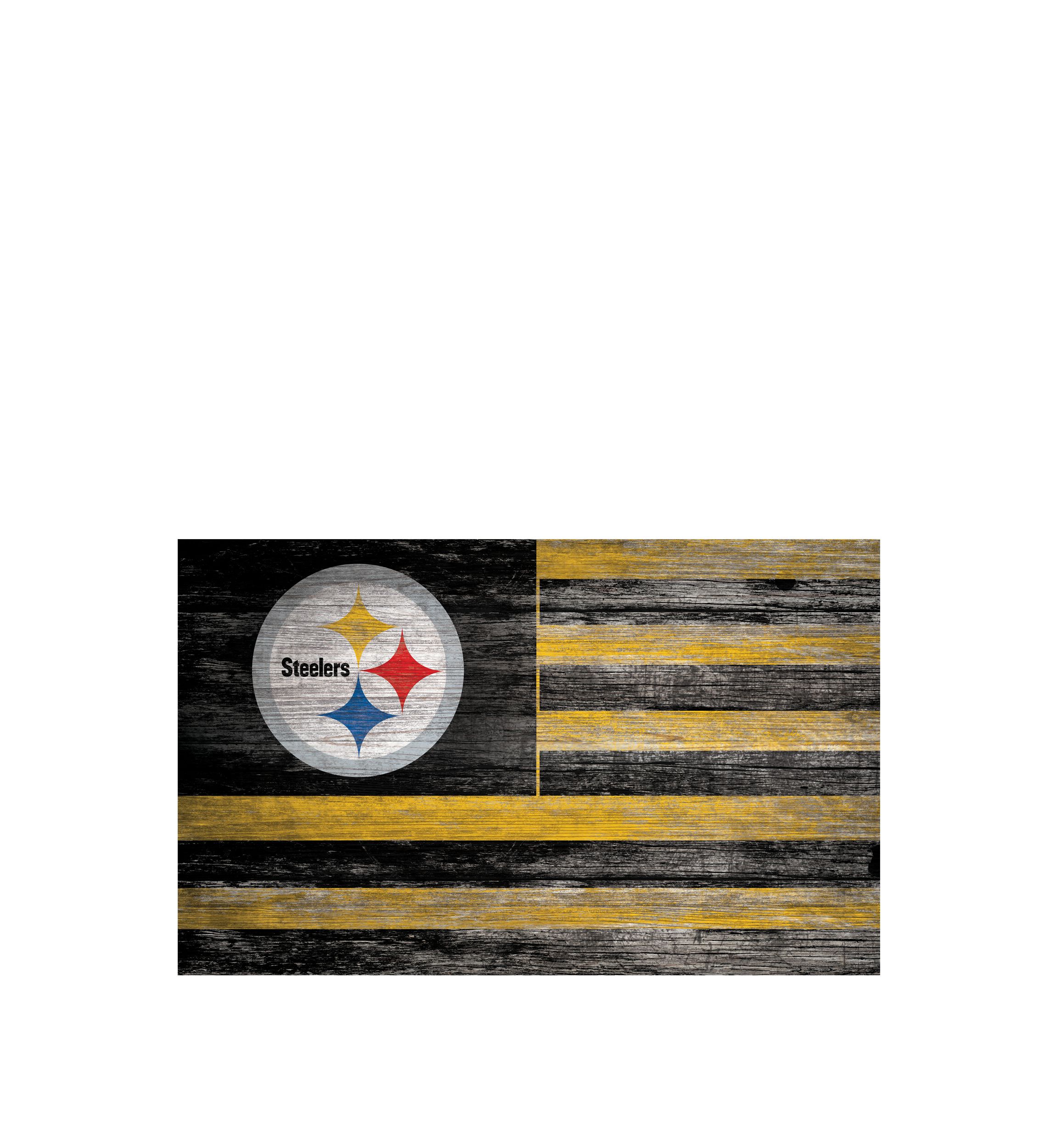 NFL Pittsburgh Steelers 11 in x 19 in Distressed Flag 