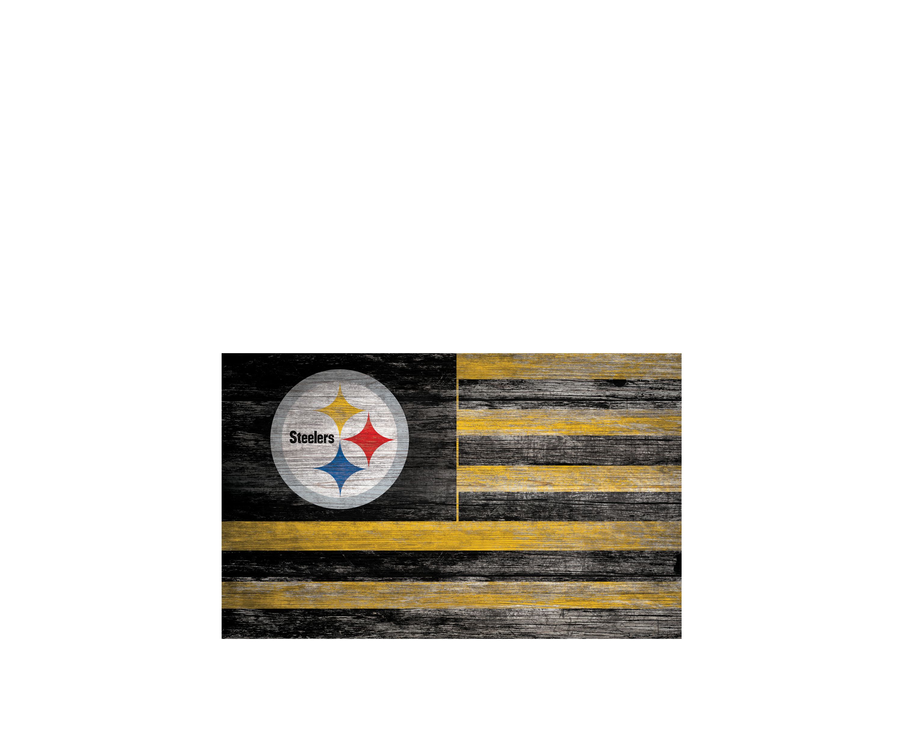 NFL Pittsburgh Steelers 11 in x 19 in Distressed Flag 