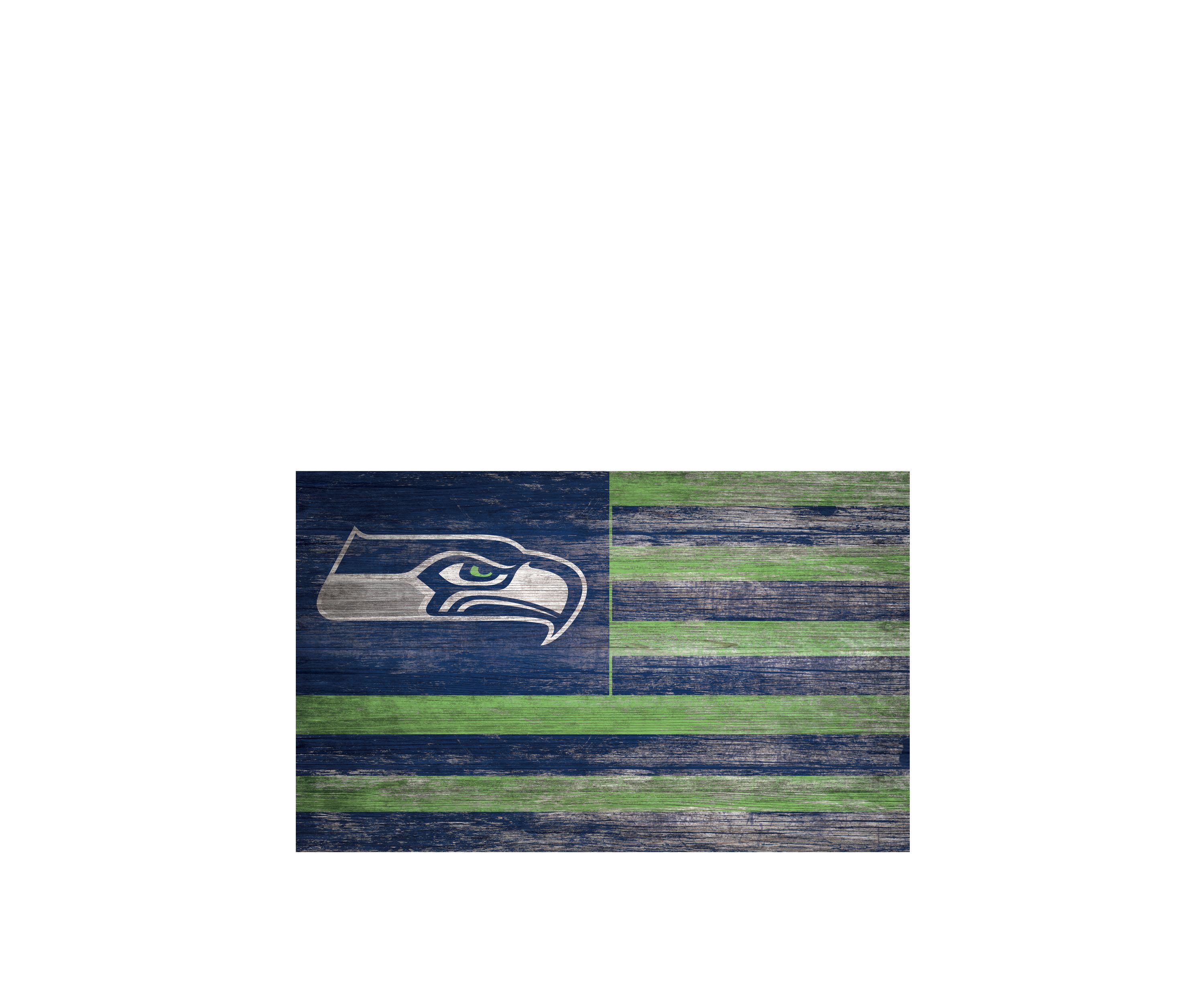 NFL Seattle Seahawks 11 in x 19 in Distressed Flag 