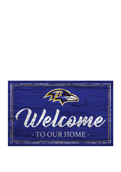 NFL Baltimore Ravens 11 in x 19 in Team Color Welcome Sign