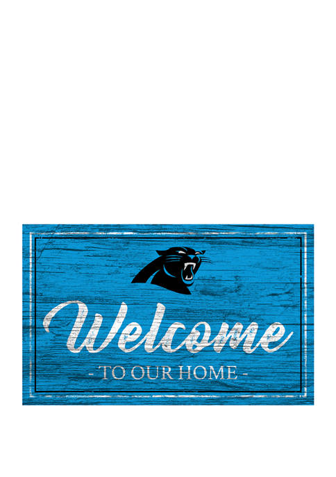 NFL Carolina Panthers 11 in x 19 in Team Color Welcome Sign