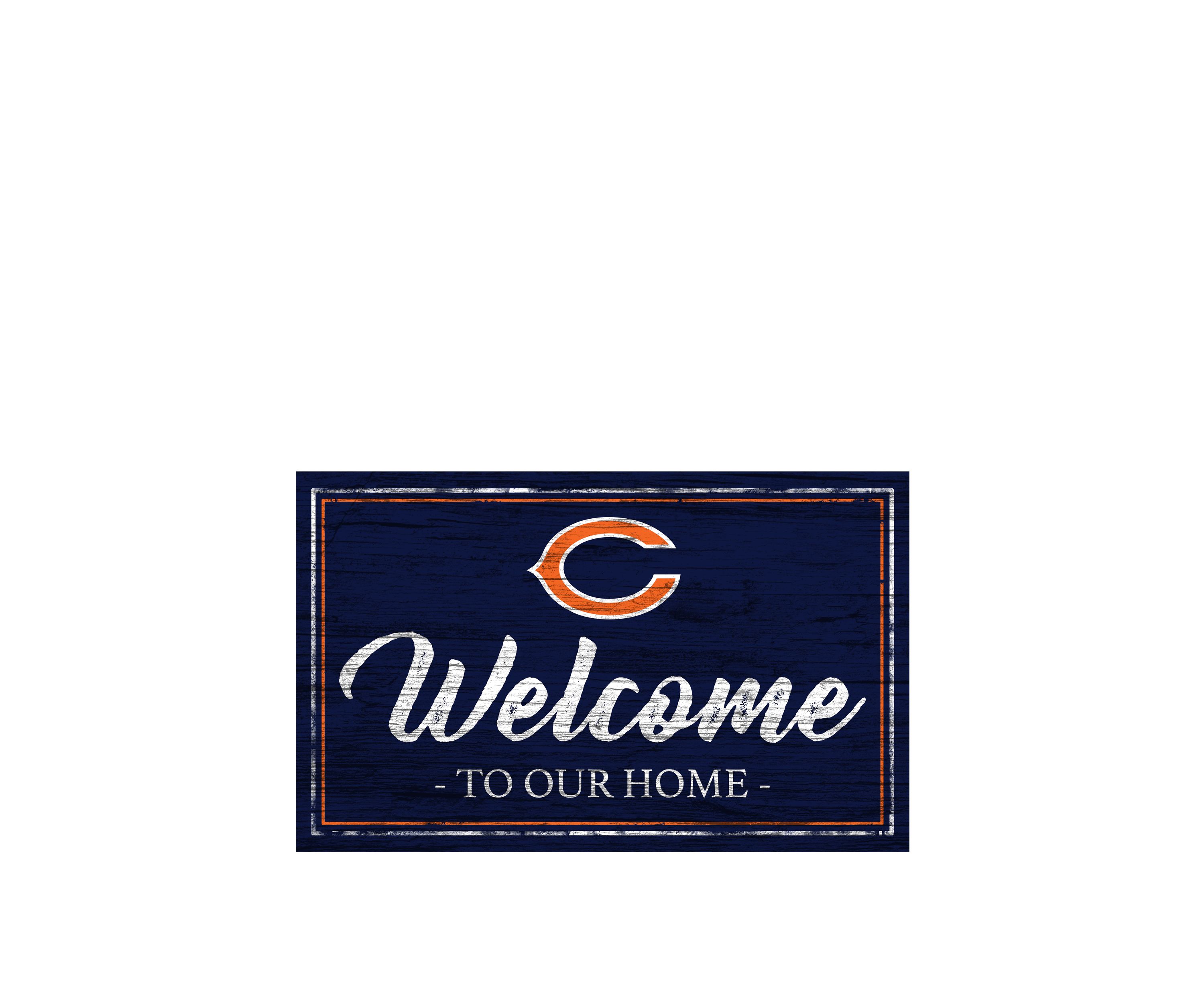 NFL Chicago Bears 11 in x 19 in Team Color Welcome Sign