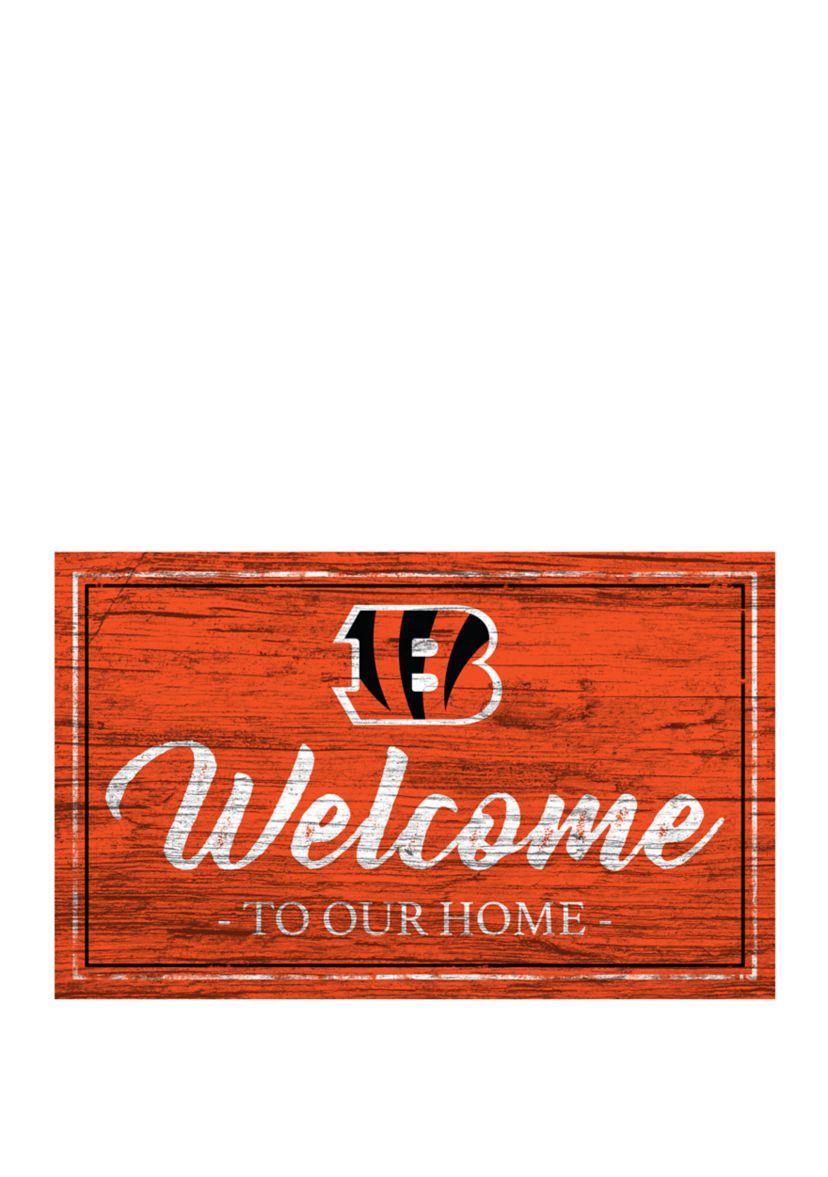 NFL Cincinnati Bengals 11 in x 19 in Team Color Welcome Sign