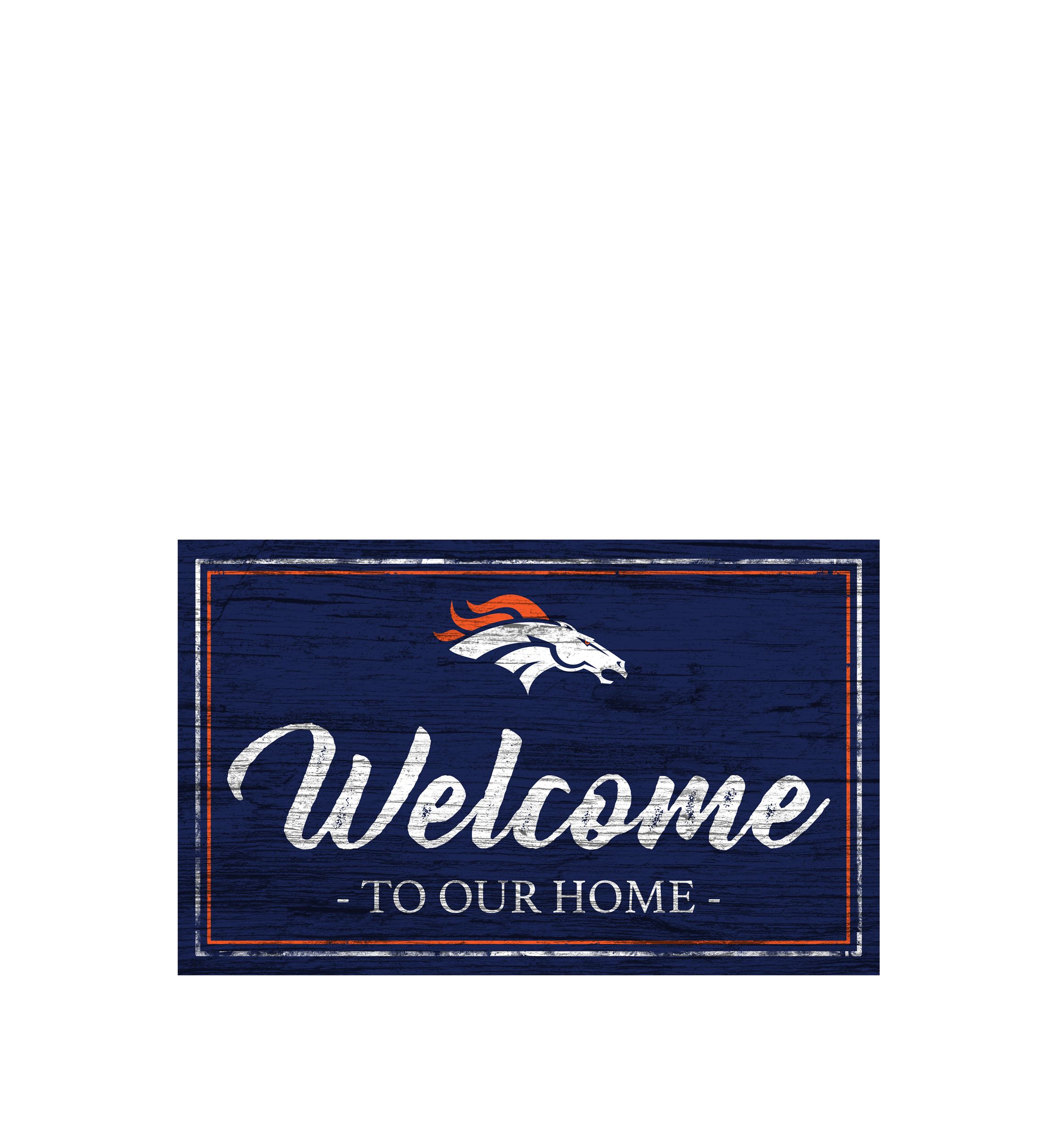 NFL Denver Broncos 11 in x 19 in Team Color Welcome Sign