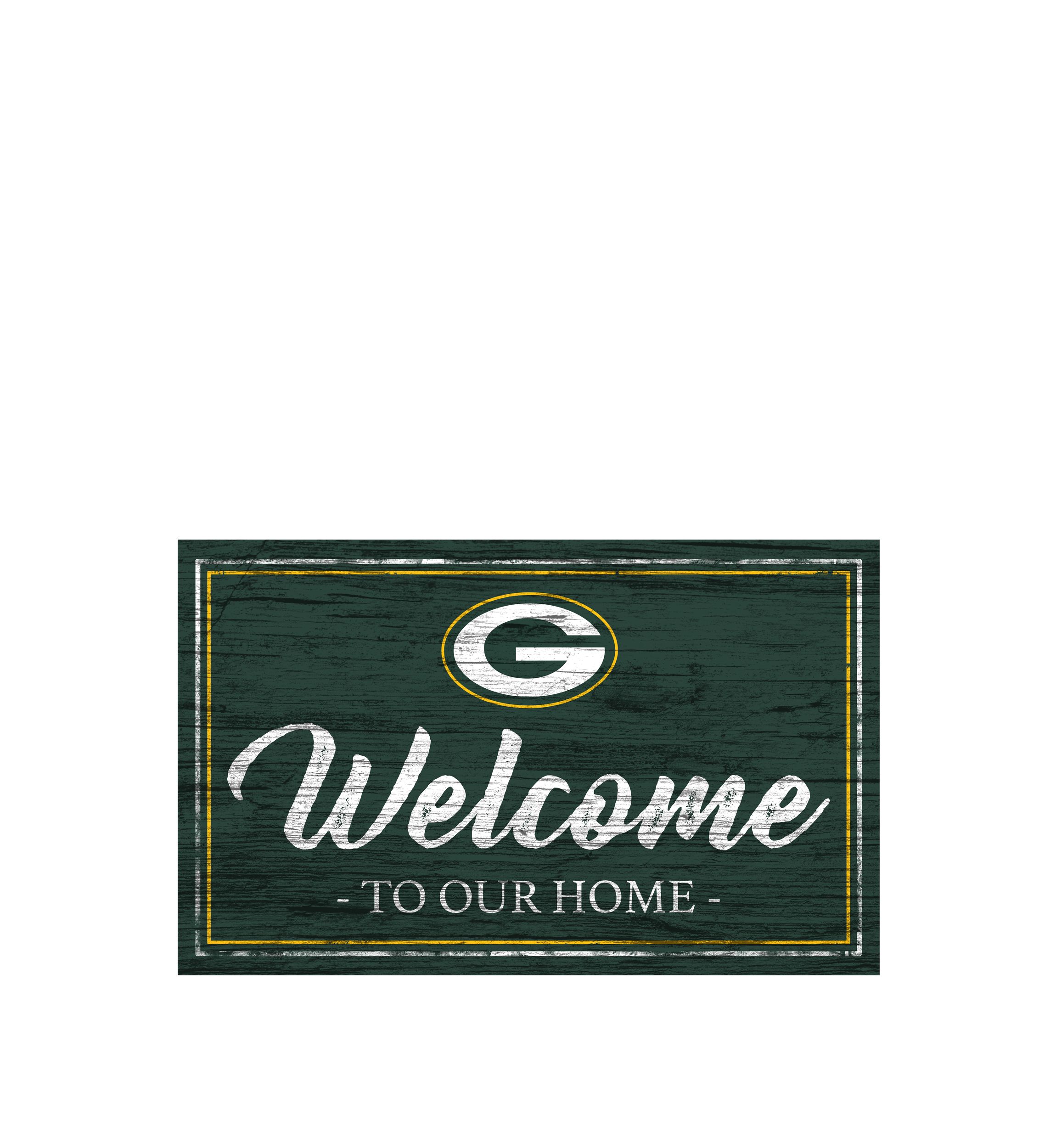 NFL Green Bay Packers 11 in x 19 in Team Color Welcome Sign