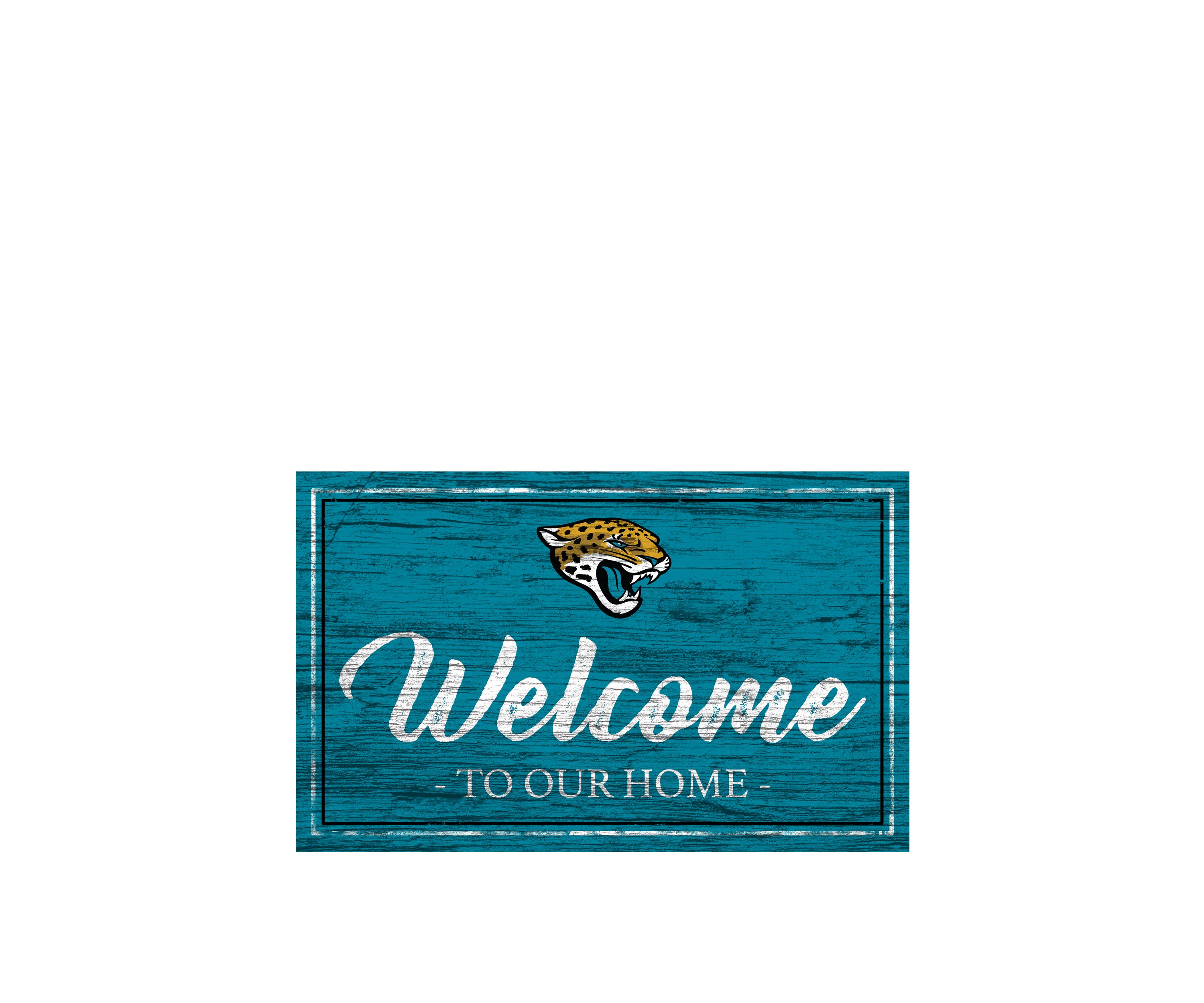 NFL Jacksonville Jaguars 11 in x 19 in Team Color Welcome Sign