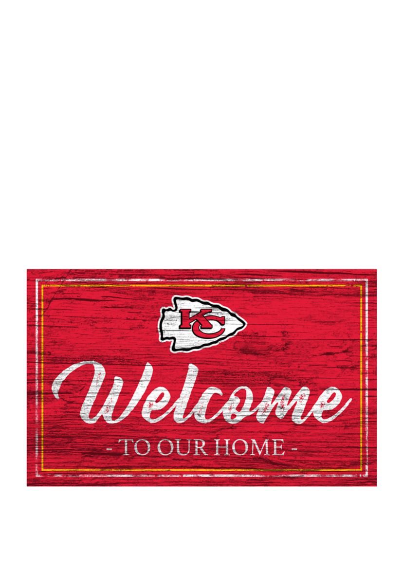 NFL Kansas City Chiefs 11 in x 19 in Team Color Welcome Sign