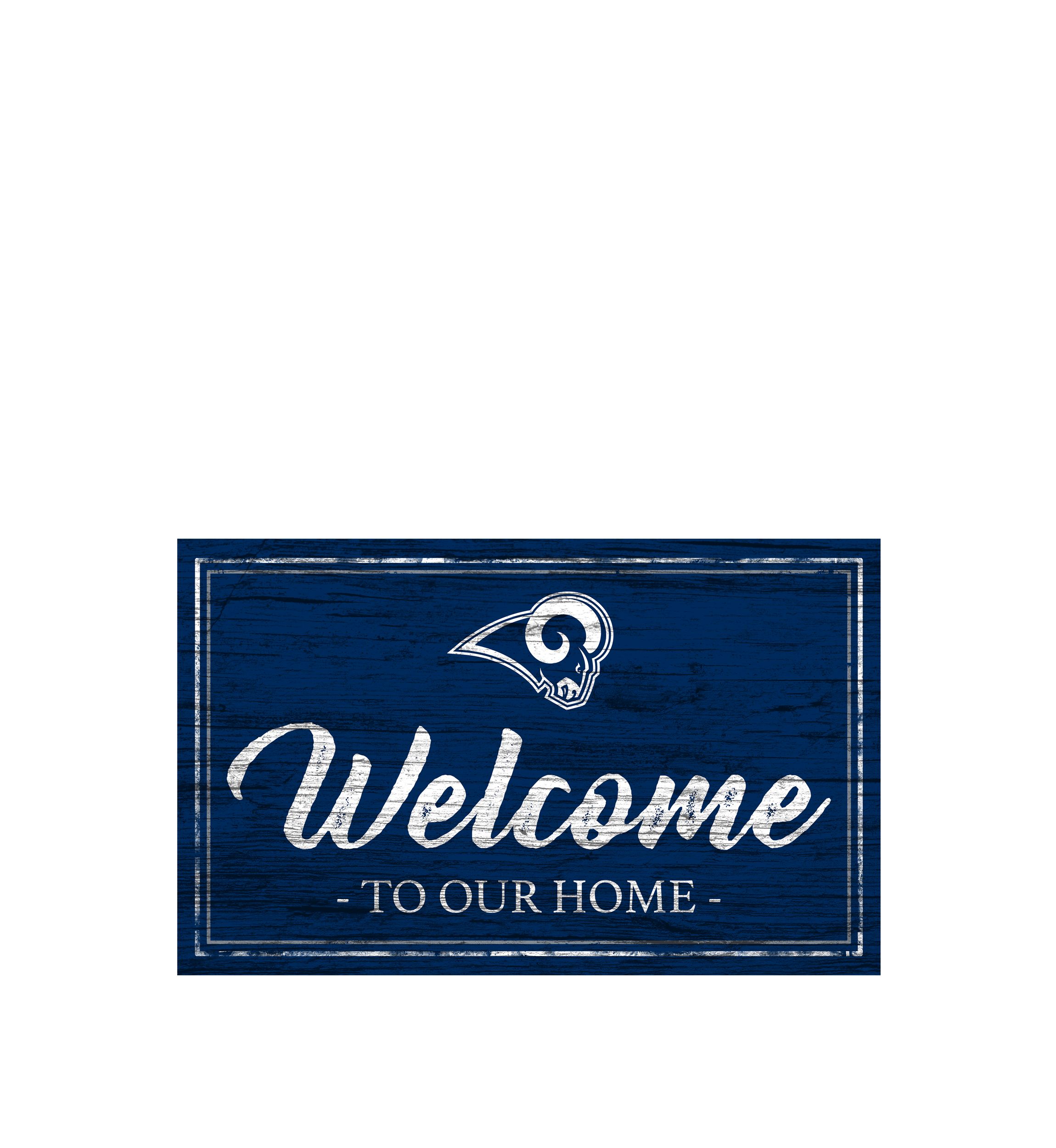 NFL Los Angeles Rams 11 in x 19 in Team Color Welcome Sign
