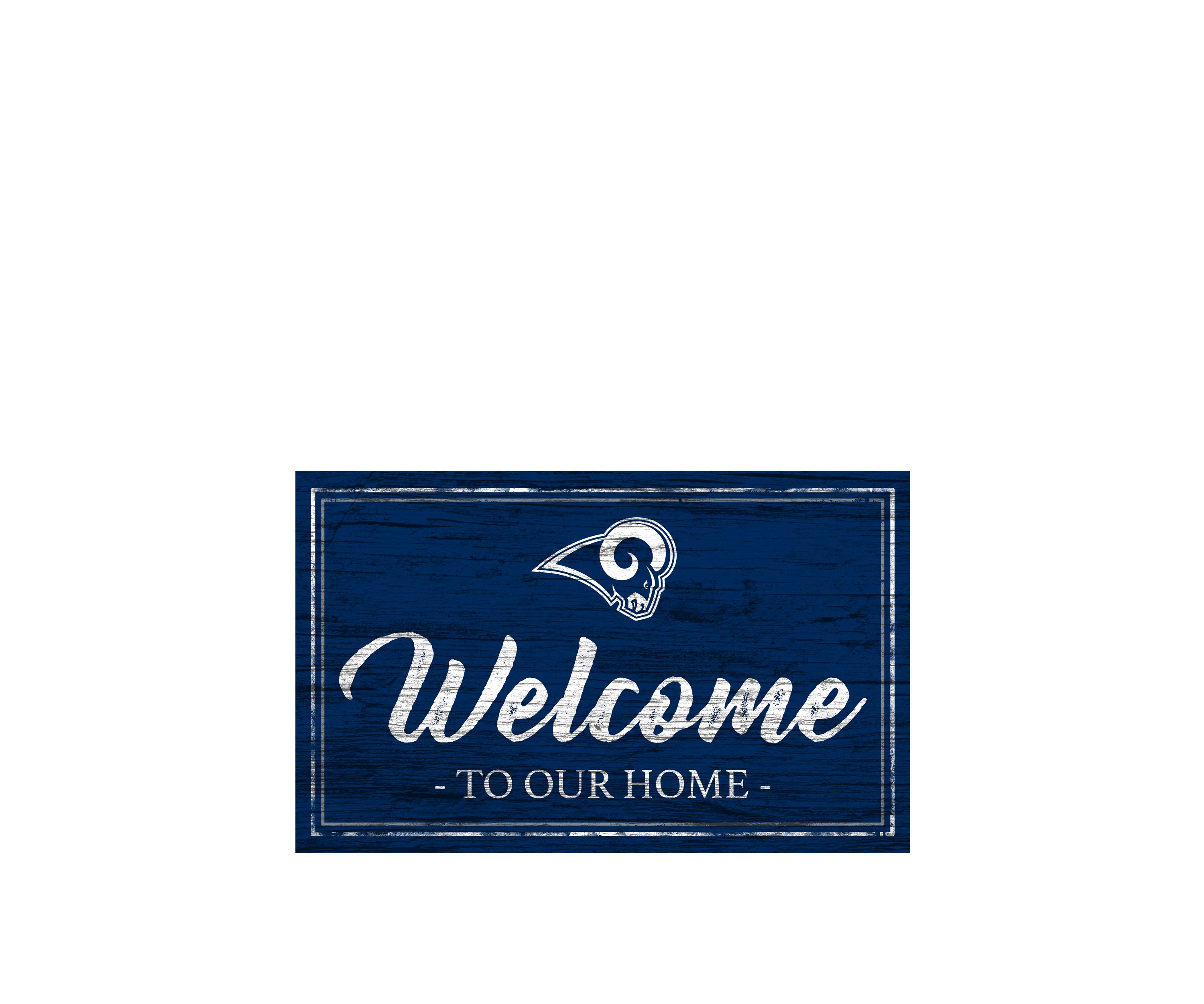 NFL Los Angeles Rams 11 in x 19 in Team Color Welcome Sign
