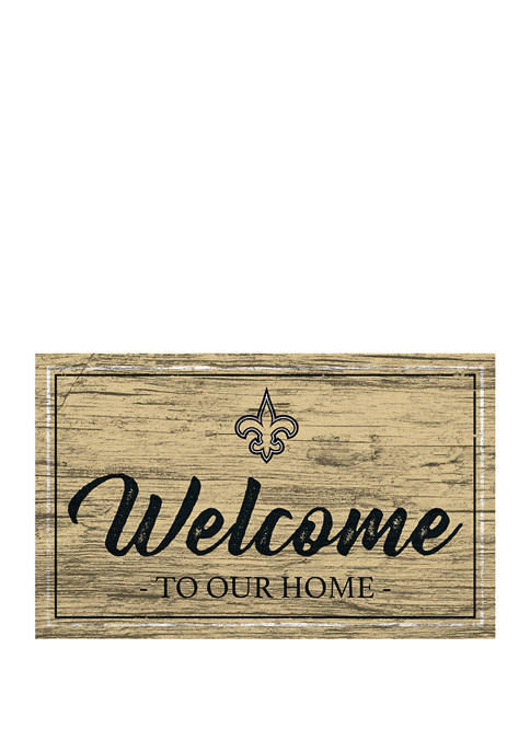 NFL New Orleans Saints 11 in x 19 in Team Color Welcome Sign