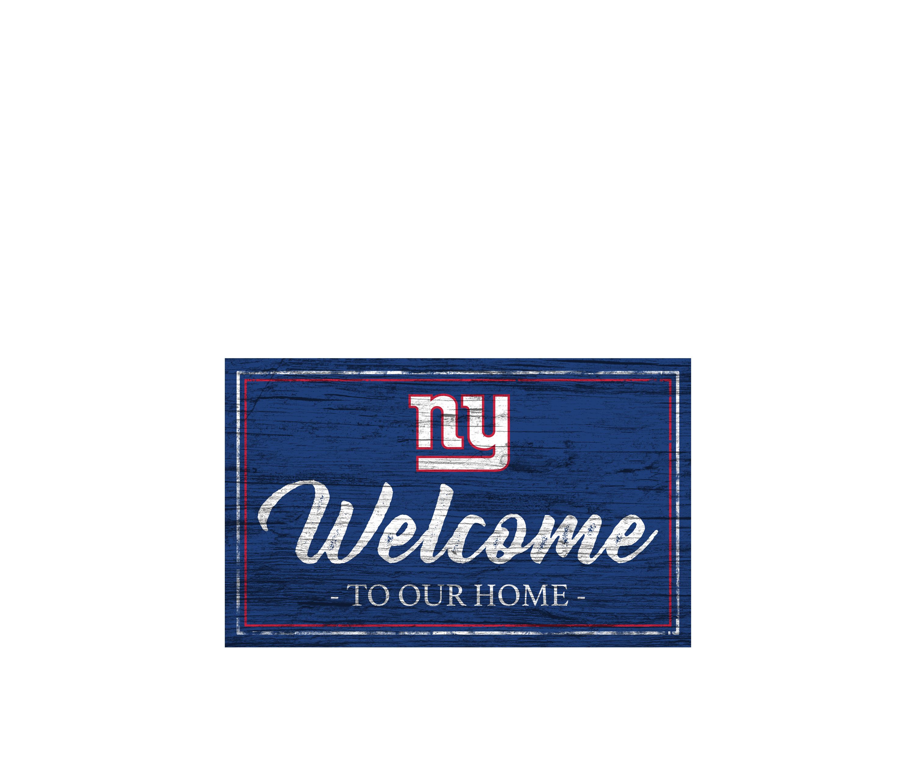 NFL New York Giants 11 in x 19 Team Color Welcome Sign
