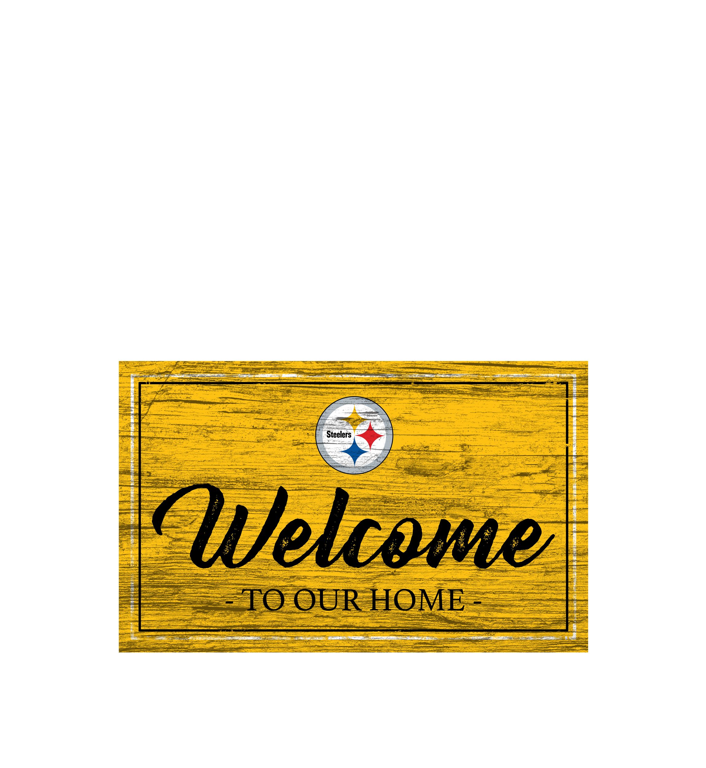 NFL Pittsburgh Steelers 11 in x 19 in Team Color Welcome Sign