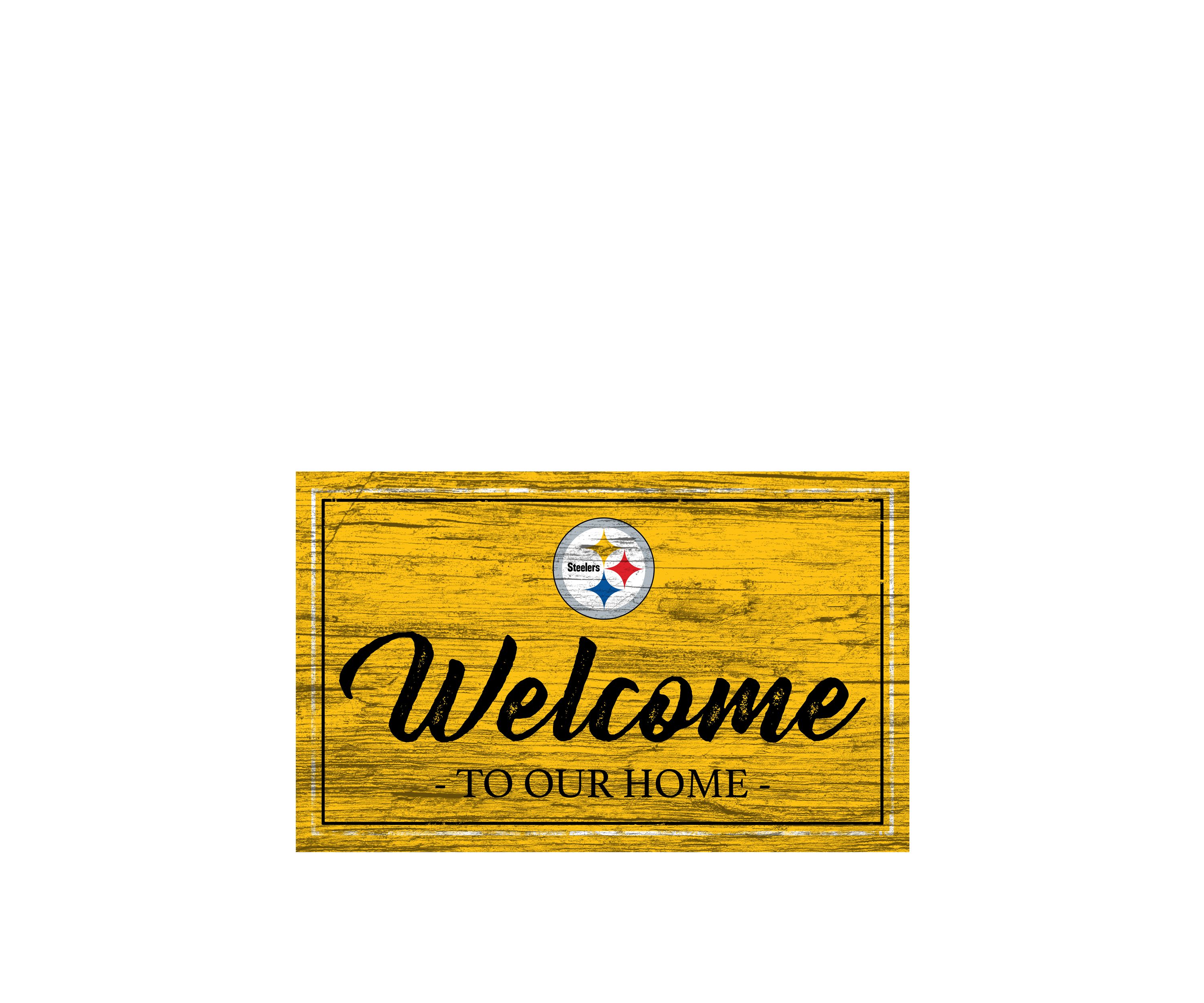 NFL Pittsburgh Steelers 11 in x 19 in Team Color Welcome Sign