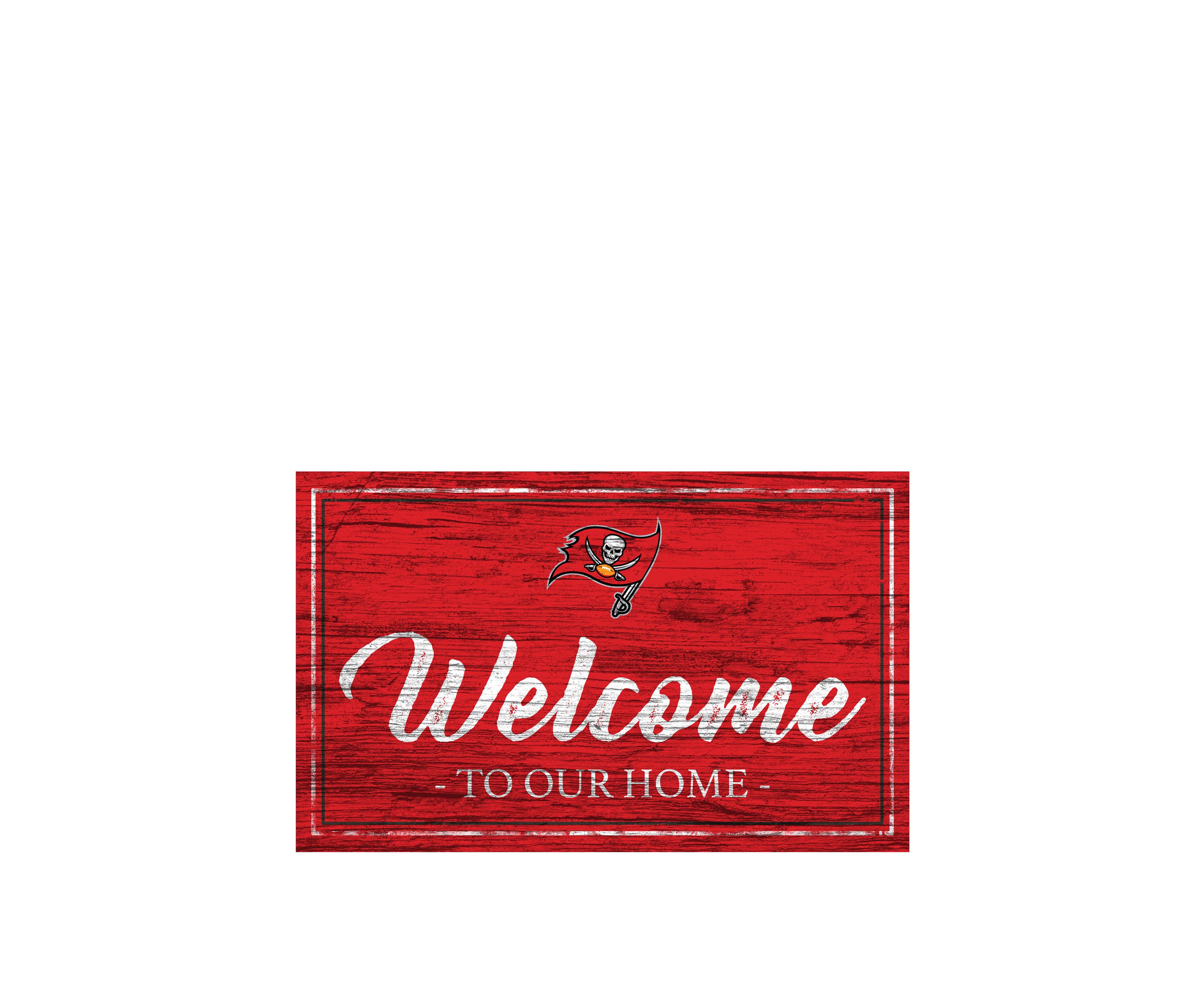 NFL Tampa Bay Buccaneers 11 in x 19 in Team Color Welcome Sign