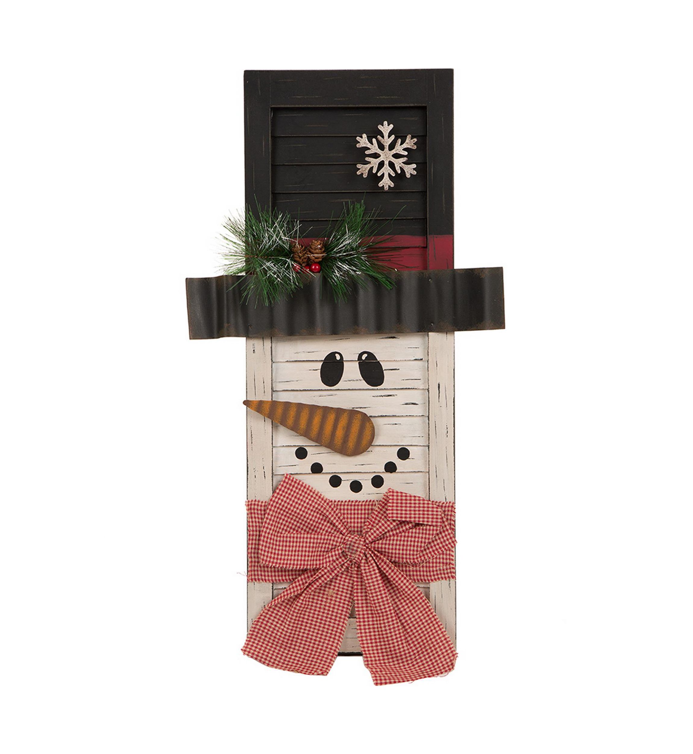 Wooden Snowman Shutter Wall Decor or Table Décor