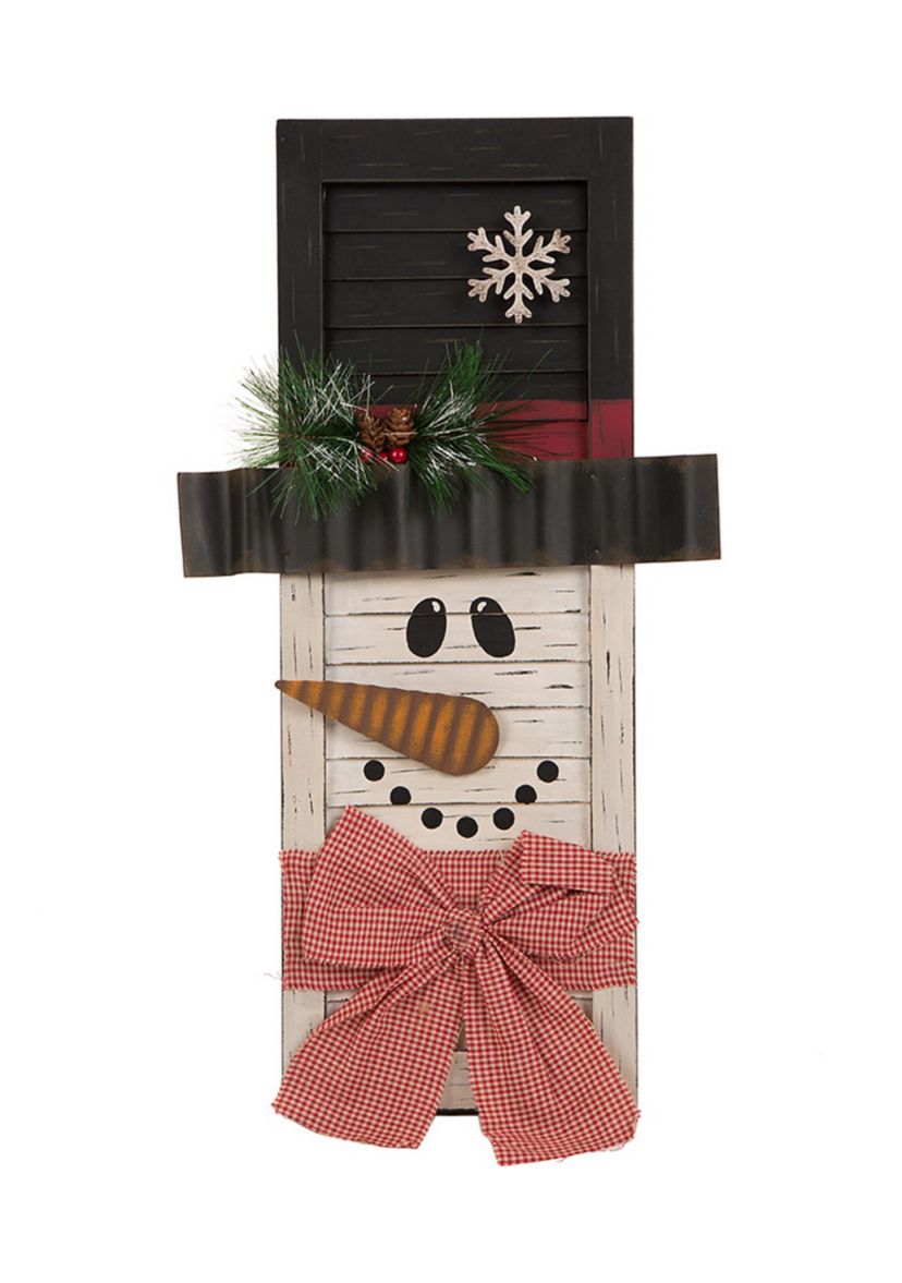 Wooden Snowman Shutter Wall Decor or Table Décor