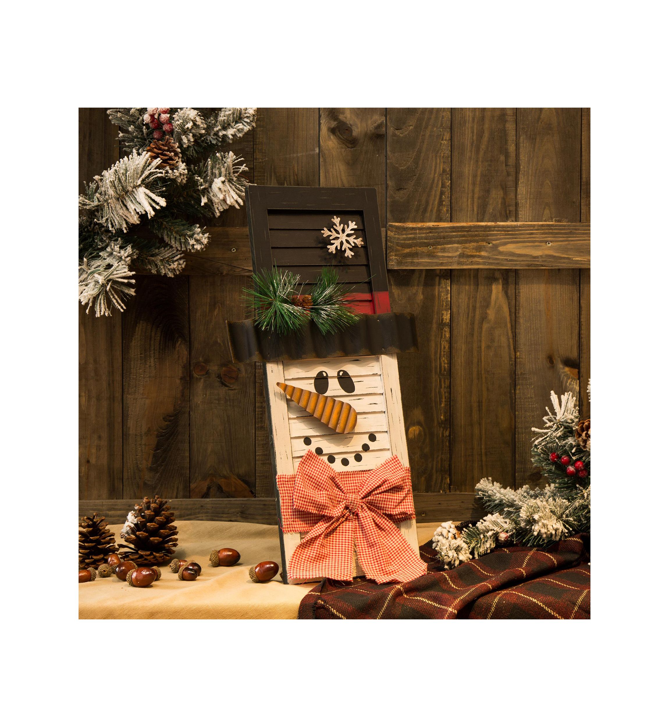 Wooden Snowman Shutter Wall Decor or Table Décor